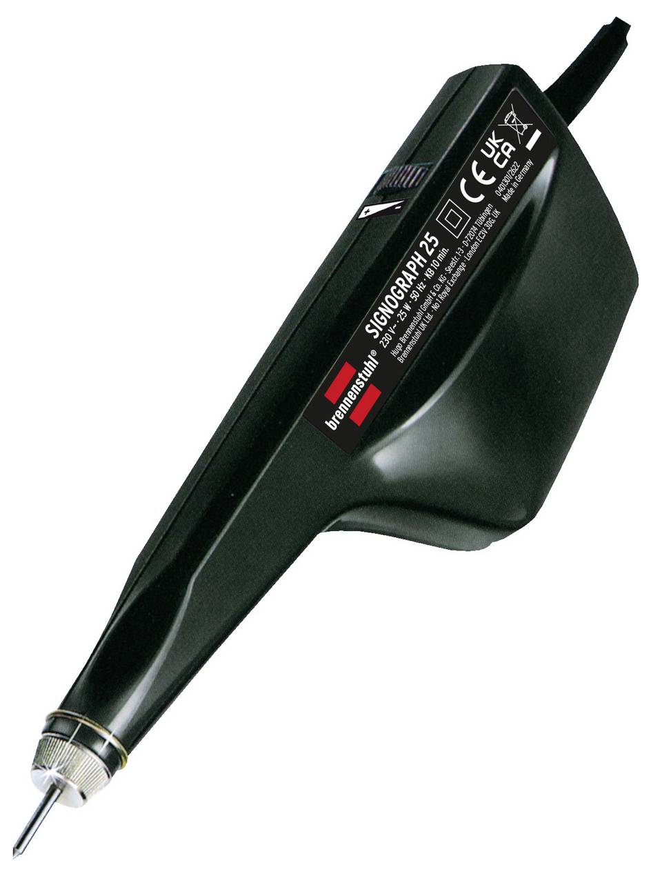 Schwarzer SIGMOGRAPH 2.5 elektronischer Stylus-Stift mit Kabel und Metallic-Spitze, isoliert auf weißem Hintergrund dargestellt.