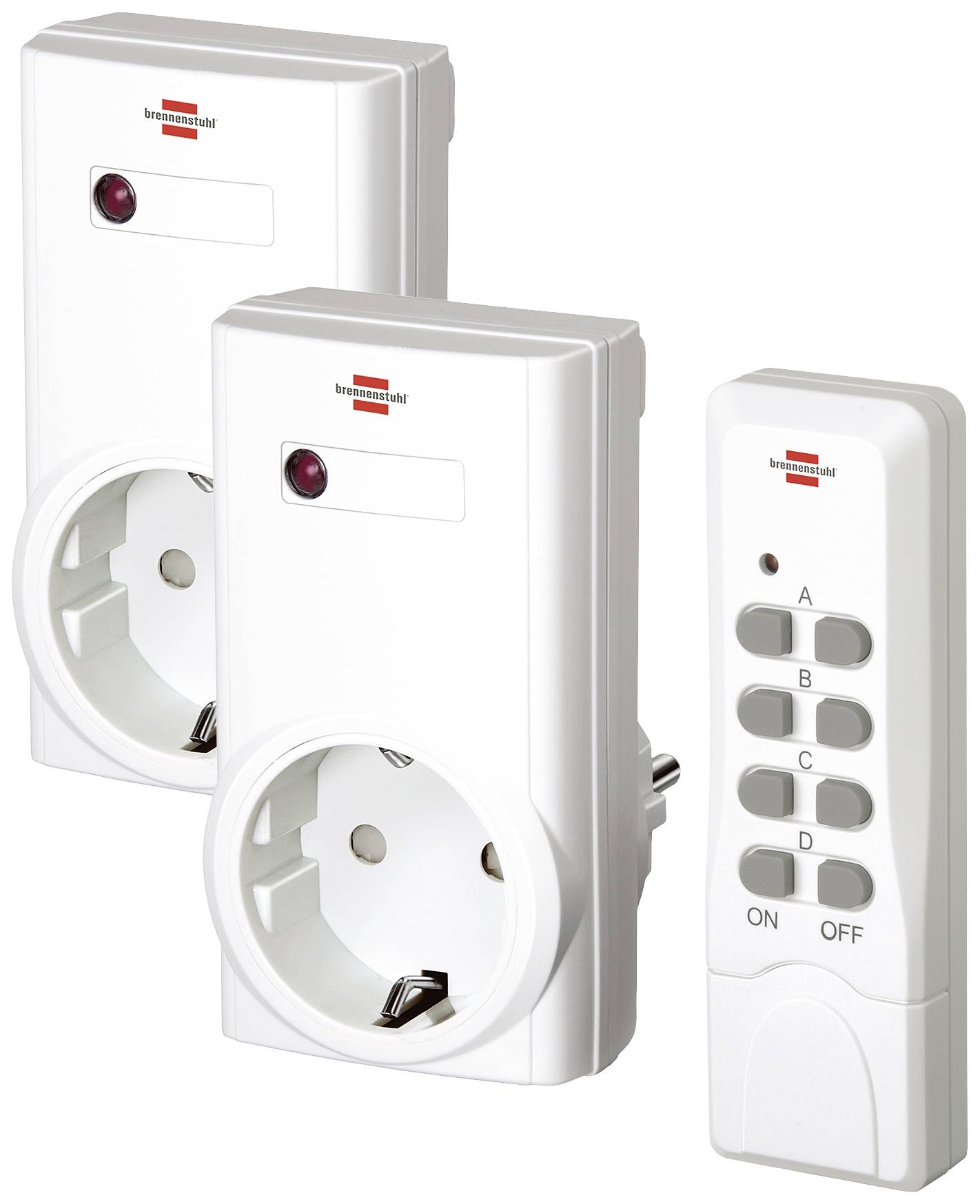 Brennenstuhl 1507150 FSK 433MHz Steckdosen-Set 2fach Steckdose 1000W