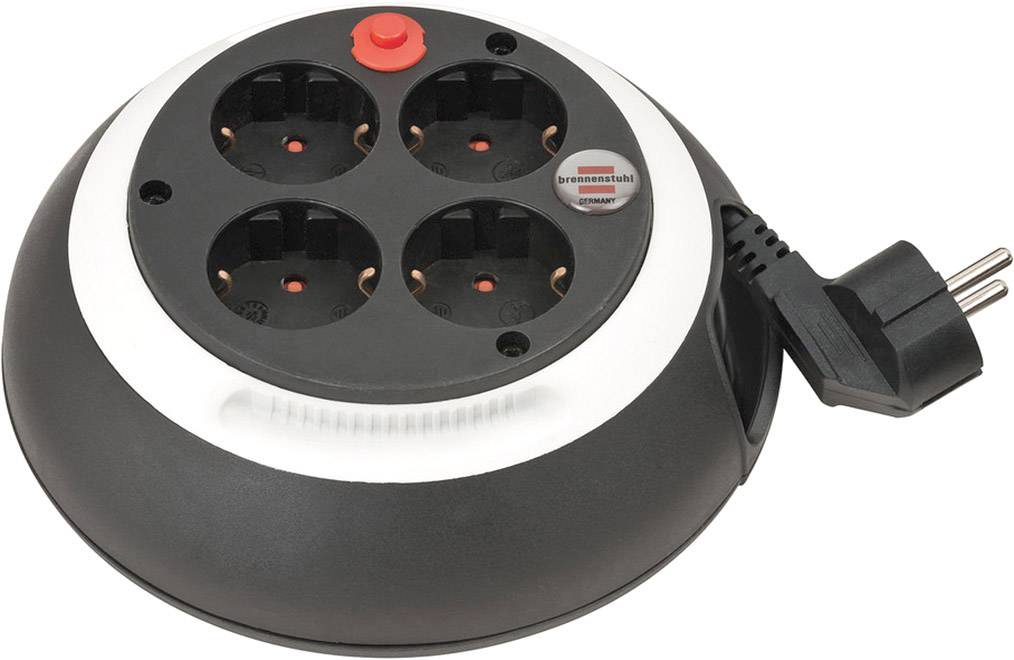 Brennenstuhl 1109220 Kabeltrommel 3.00 m Schwarz Schutzkontakt-Winkelstecker