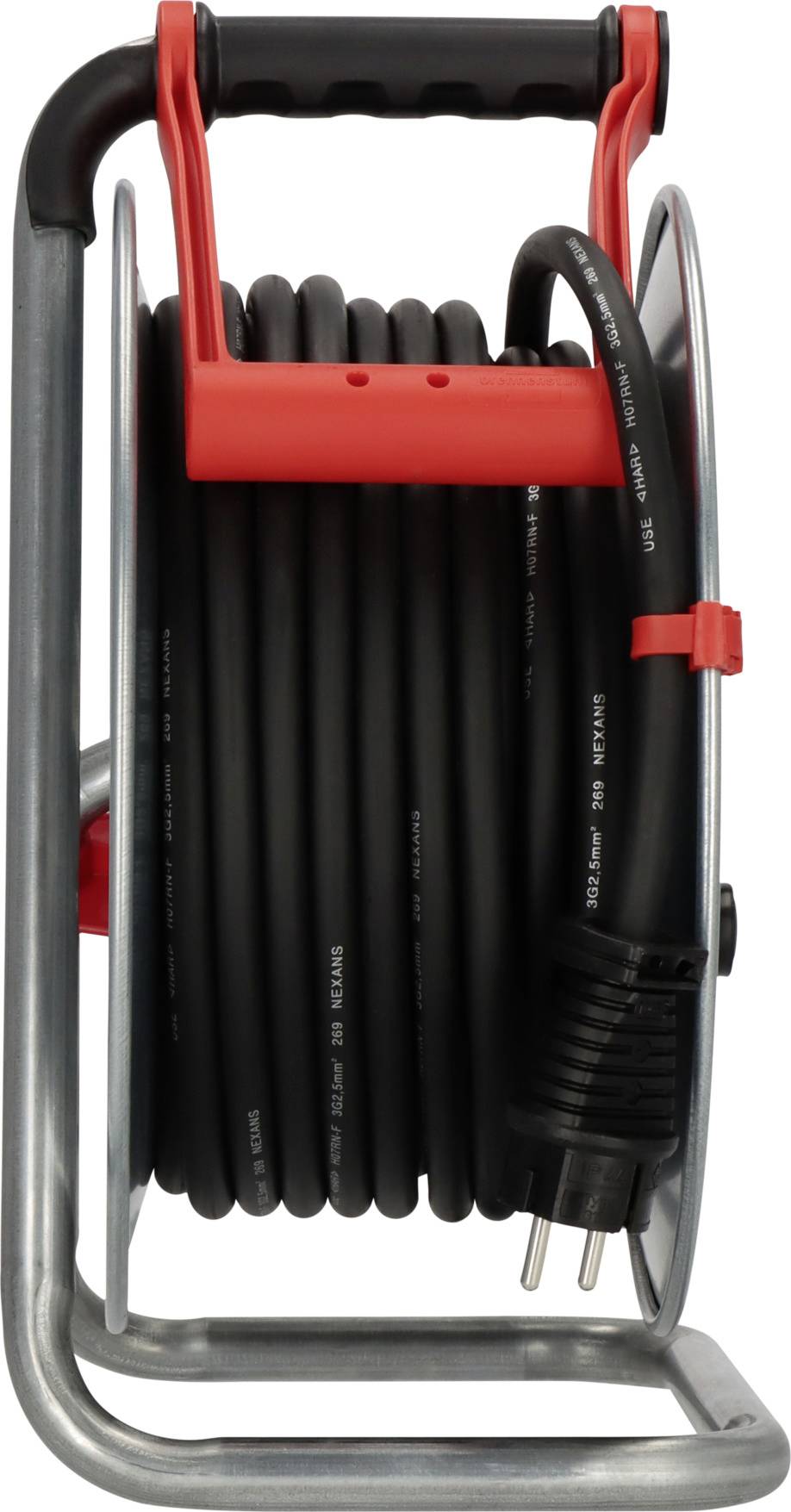 Brennenstuhl 1198350 Kabeltrommel 25.00m Schwarz Schutzkontakt-Gummi-Stecker