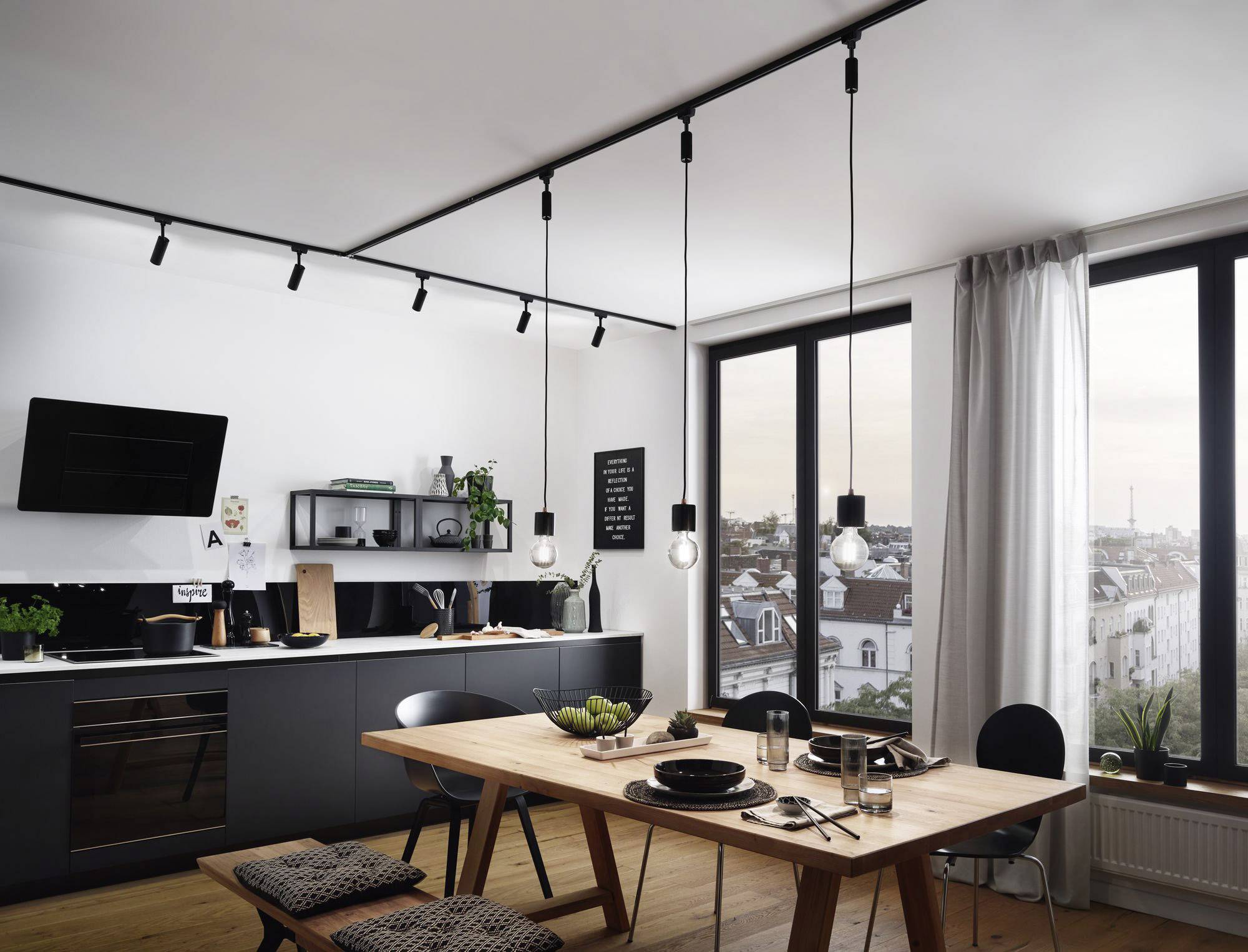 Paulmann Hochvolt-Schienensystem-Leuchte URail LED fest eingebaut 4.5W LED Schwarz (matt)