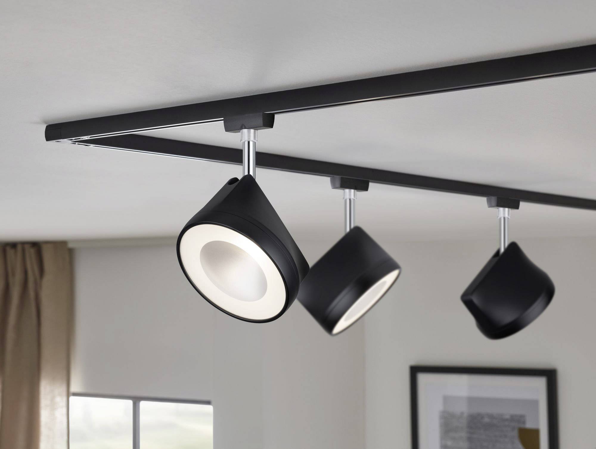 Paulmann Hochvolt-Schienensystem-Leuchte URail LED fest eingebaut 14W LED Schwarz (matt), Chrom