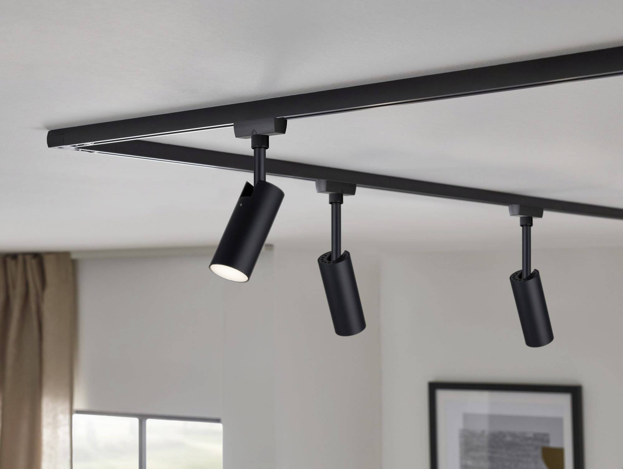 Paulmann Hochvolt-Schienensystem-Leuchte URail LED fest eingebaut 4.5W LED Schwarz (matt)