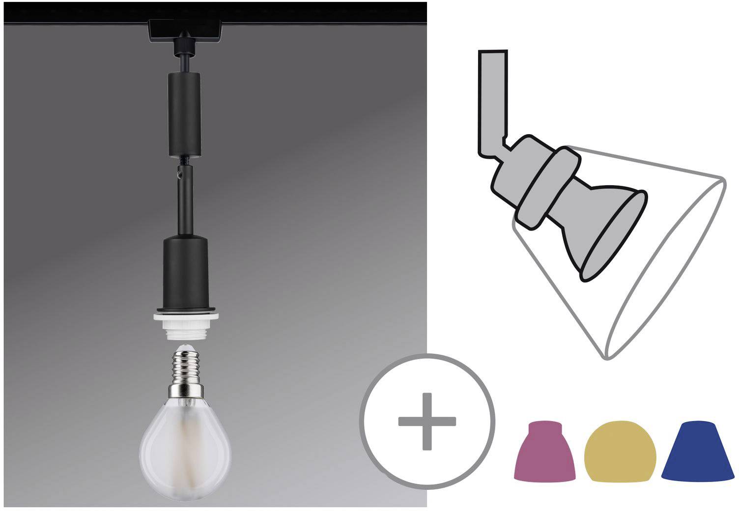 Paulmann Hochvolt-Schienensystem-Leuchte URail E14 Schwarz (matt)