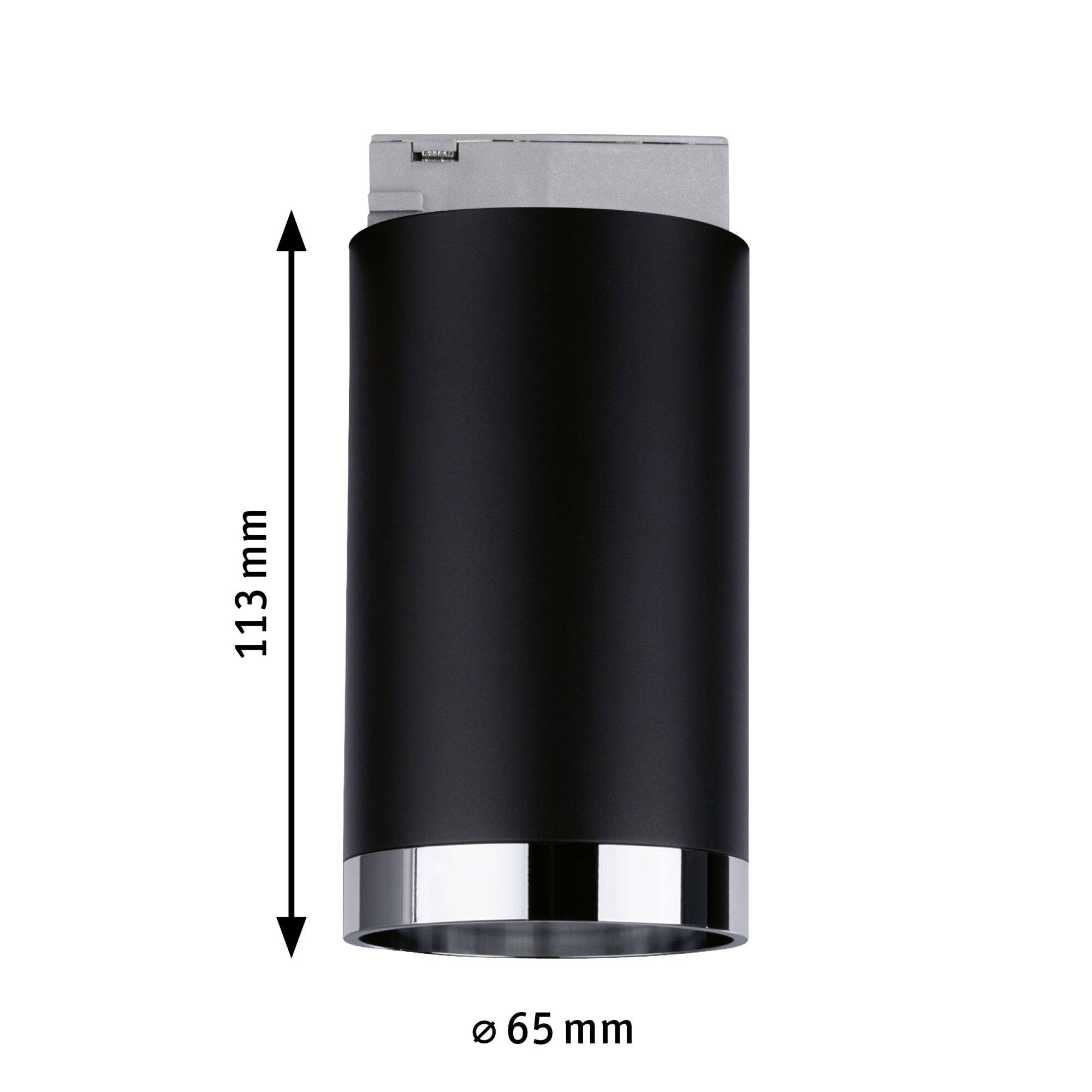 Paulmann Hochvolt-Schienensystem-Leuchte URail GU10 Schwarz (matt), Chrom