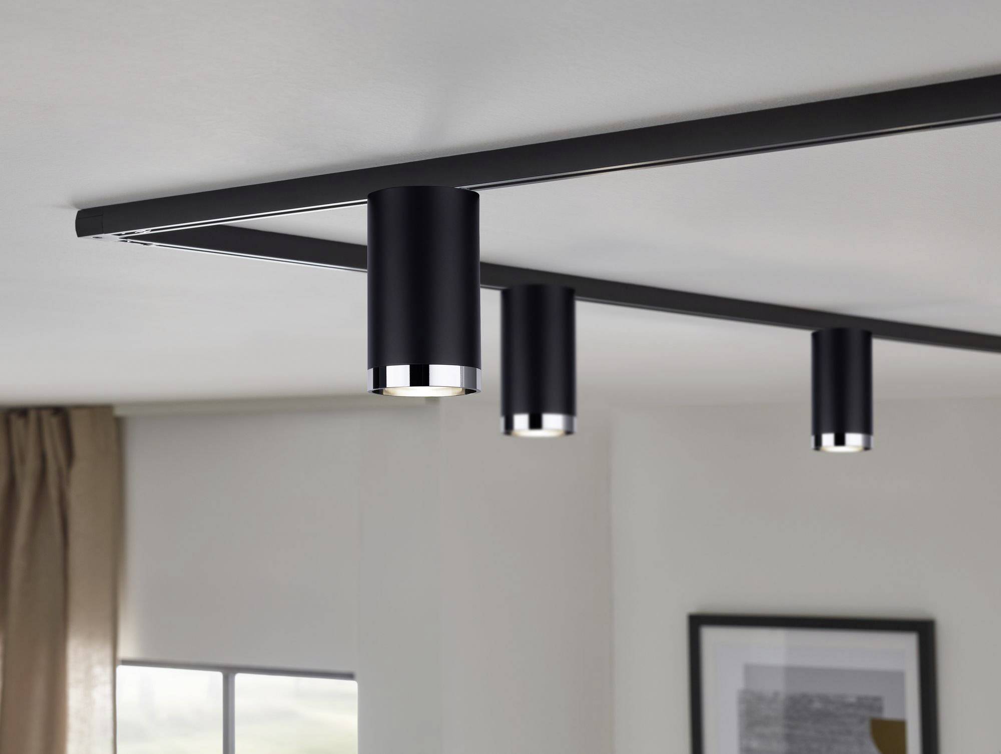 Paulmann Hochvolt-Schienensystem-Leuchte URail GU10 Schwarz (matt), Chrom