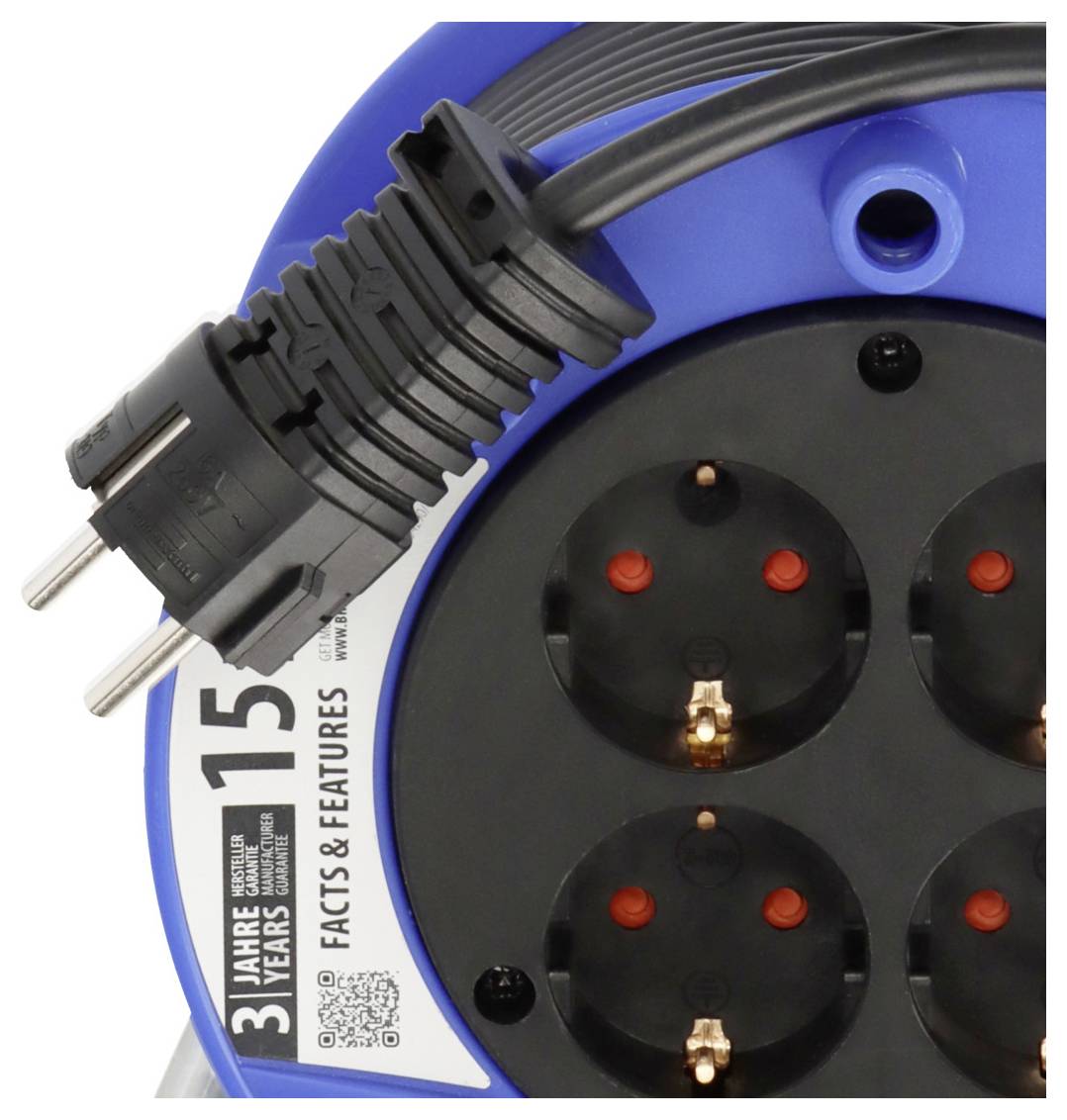 Brennenstuhl 1079180004 Kabeltrommel 15 m Schwarz Schutzkontakt-Stecker