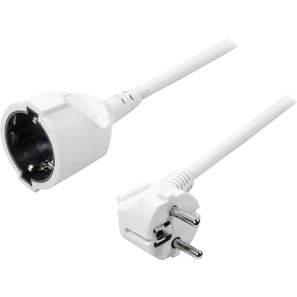 LogiLink LPS101 Strom Verlängerungskabel Weiß 3.00m H05VV-F 3G 1,5mm² 90° nach oben gewinkelt LogiLink LPS101 Strom Verlängerungskabel Weiß 3.00m H05VV-F 3G 1,5mm² 90° nach oben gewinkelt