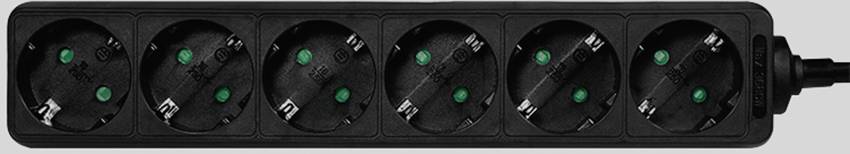 LogiLink LPS238B Steckdosenleiste Schwarz Schutzkontakt 1St.