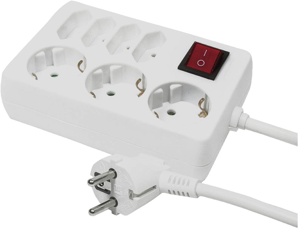LogiLink LPS210 Steckdosenleiste mit Schalter Weiß Schutzkontakt 1 St.