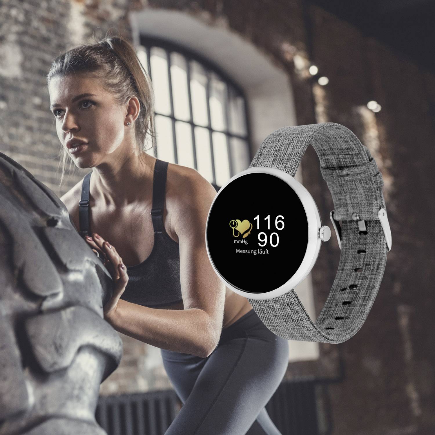 X-WATCH Siona Color Fit Smartwatch  25 mm  Grau