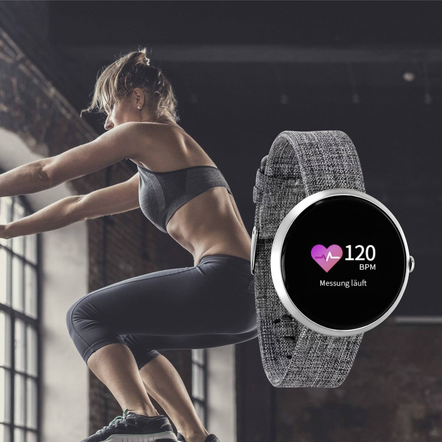 X-WATCH Siona Color Fit Smartwatch  25 mm  Grau