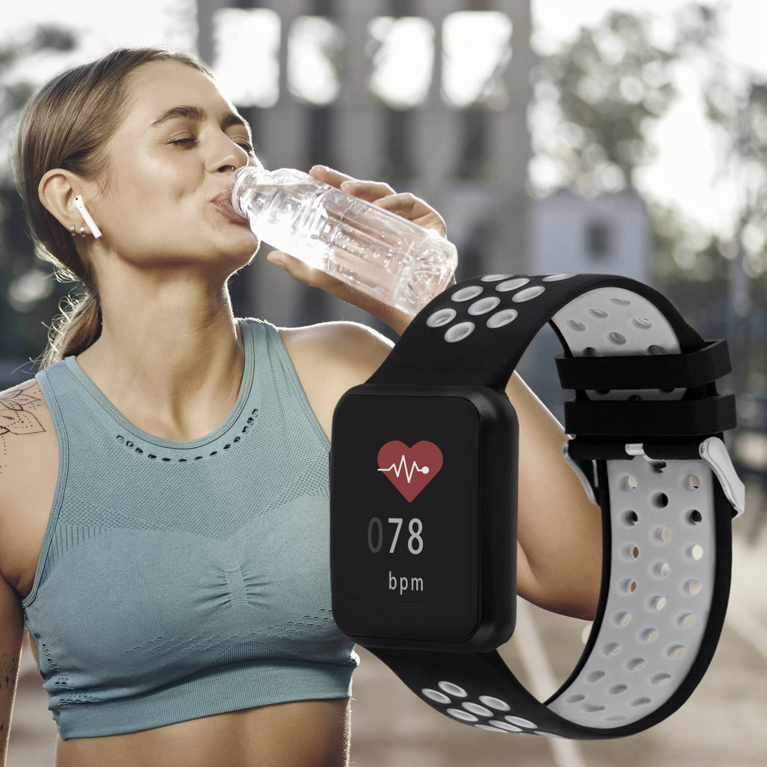 X-WATCH Keto Sun Reflect Smartwatch 40 mm Schwarz