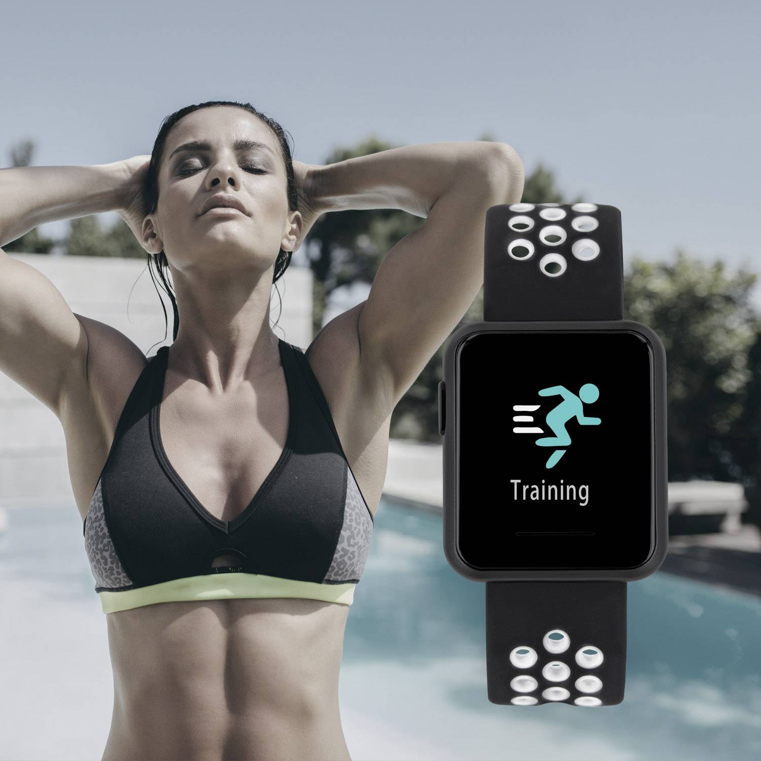 X-WATCH Keto Sun Reflect Smartwatch 40mm Schwarz