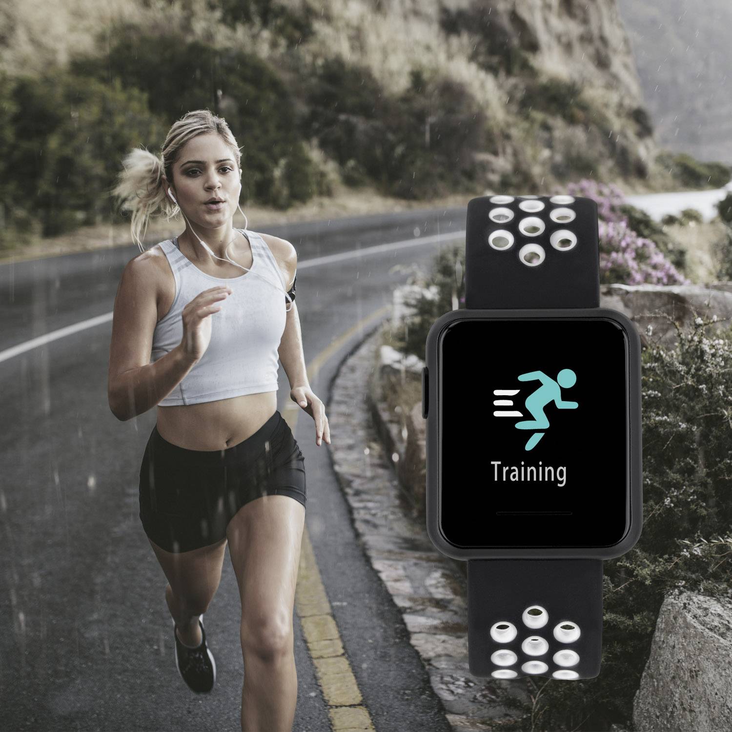 X-WATCH Keto Sun Reflect Smartwatch 40mm Schwarz