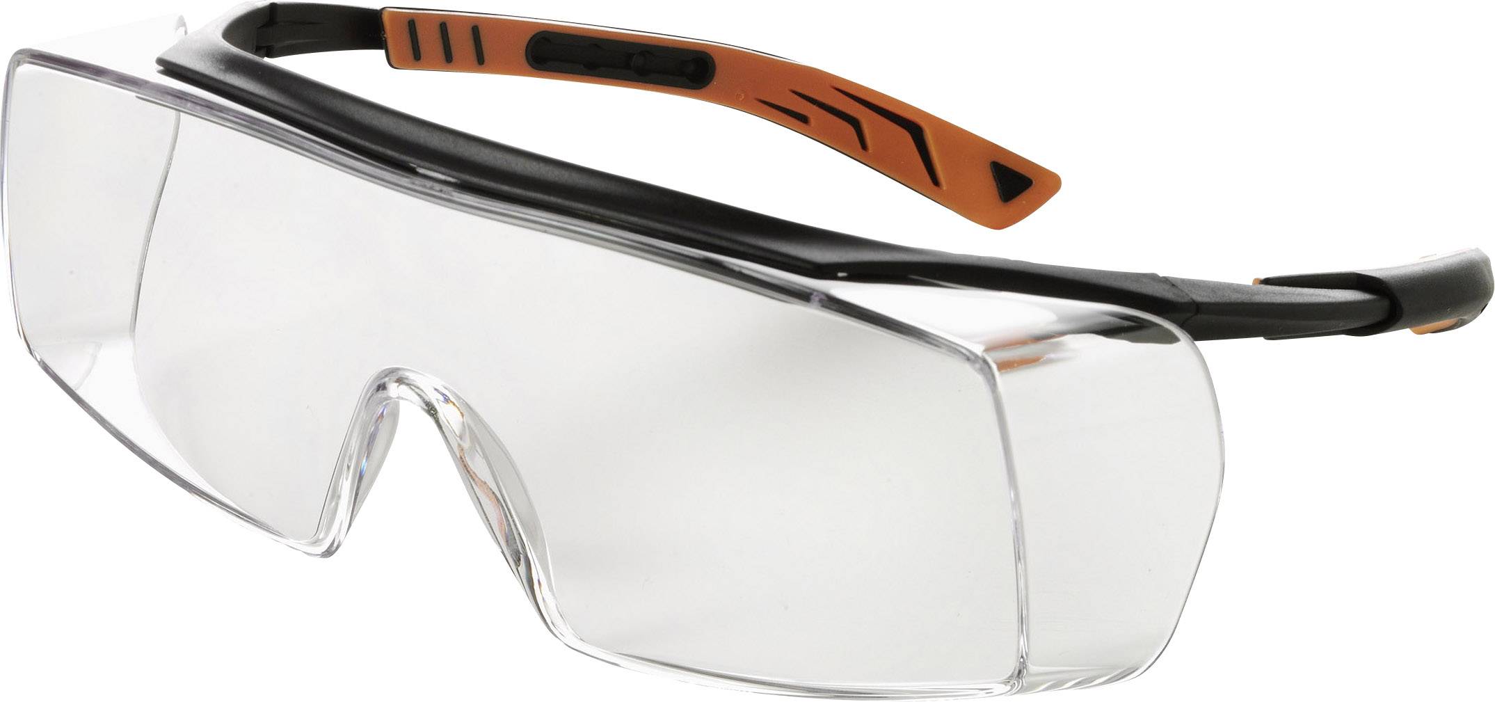Univet 5X7 5X7-01-00 Überbrille mit Antibeschlag-Schutz, inkl. UV-Schutz Schwarz, Orange EN 166 DIN 166