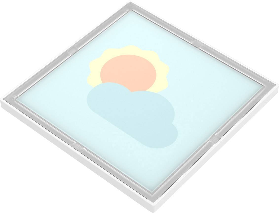 Illustration einer aufgehenden Sonne hinter einer Wolke vor einem hellblauen Hintergrund.