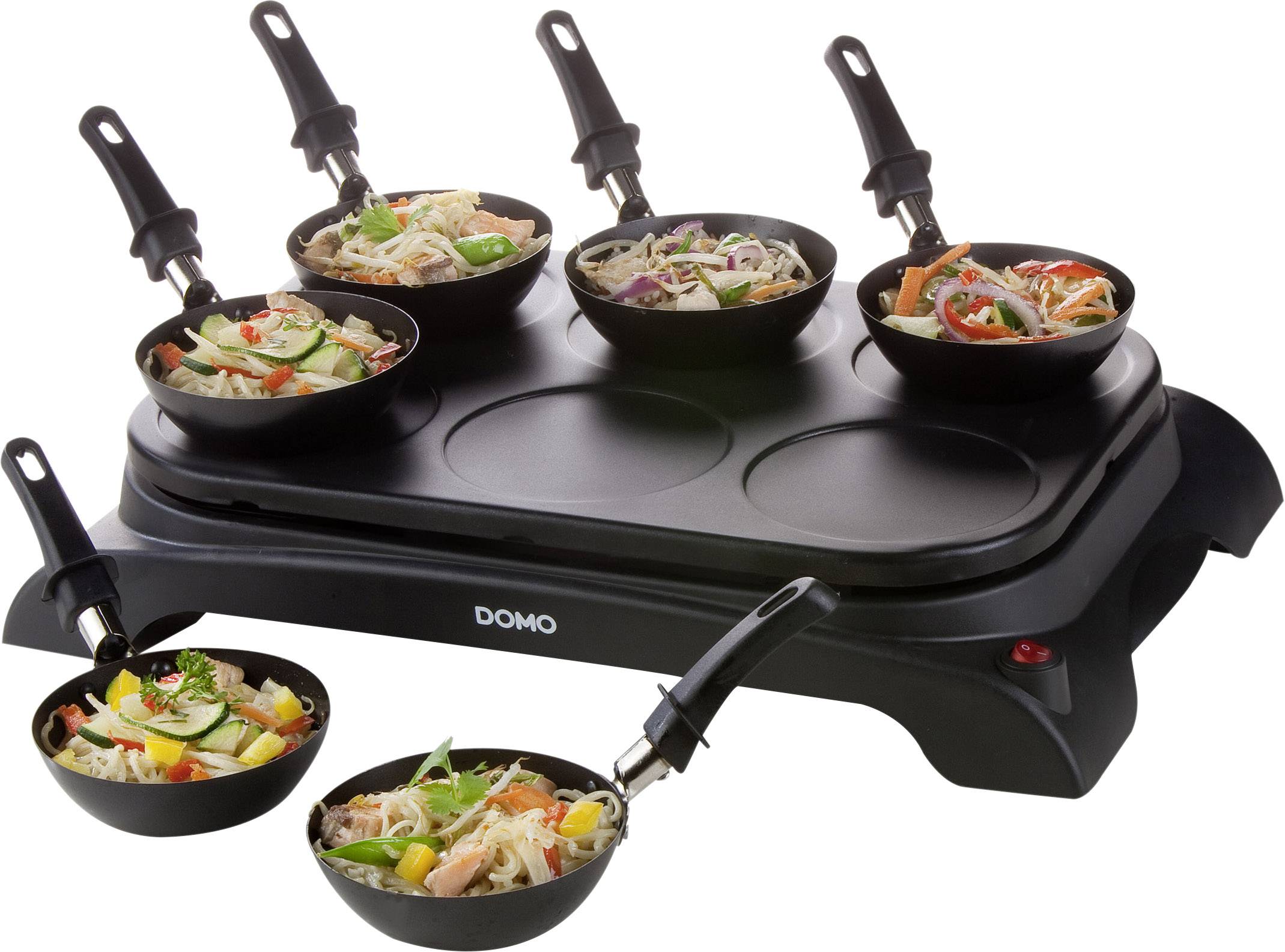 DOMO DO8710W Wok 6 Pfännchen Schwarz
