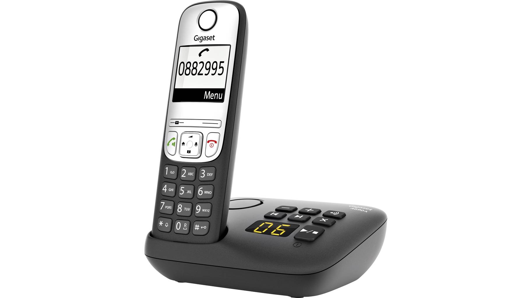 Gigaset A690A DECT Schnurloses Telefon analog Anrufbeantworter, Freisprechen, mit Basis Gigaset A690A DECT Schnurloses Telefon analog Anrufbeantworter, Freisprechen, mit Basis