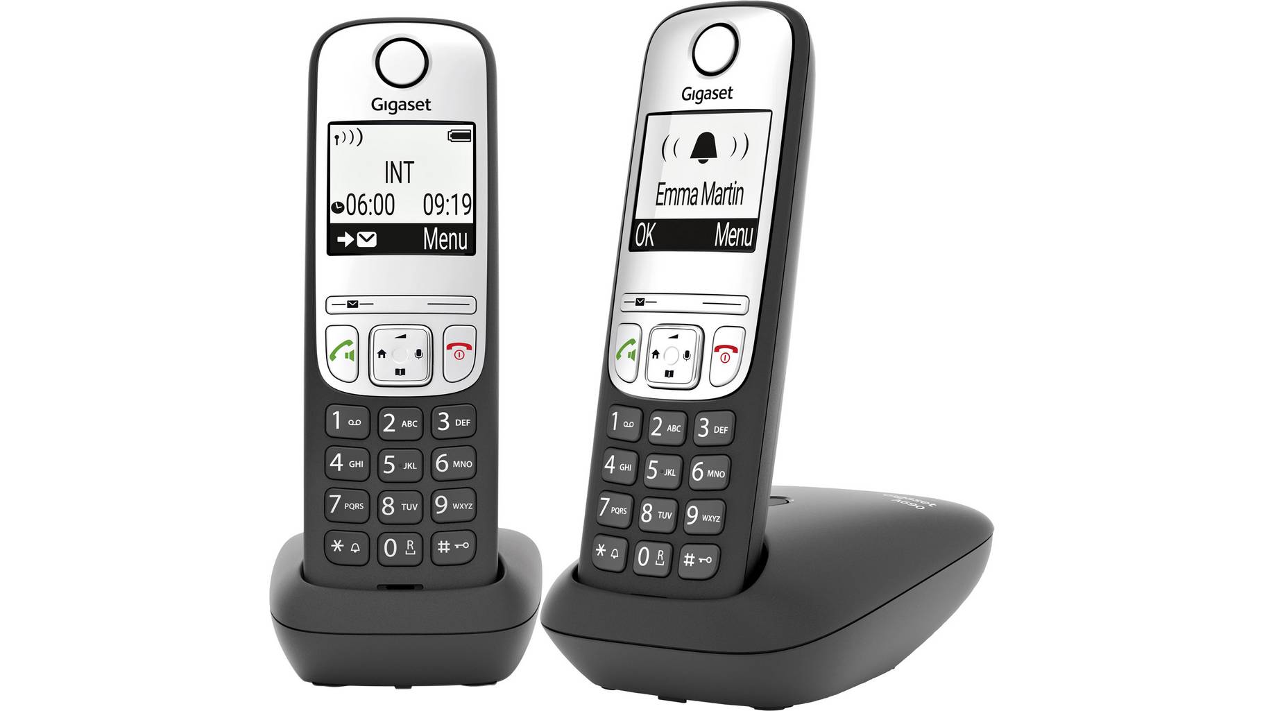 Gigaset A690 Duo DECT Schnurloses Telefon analog Freisprechen, mit Basis, Wahlwiederholung gigaset telefon mit basis verbinden