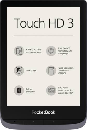 PocketBook Touch HD3 + Cover eBook-Reader 15.2cm (6 Zoll) Schwarz, Grau