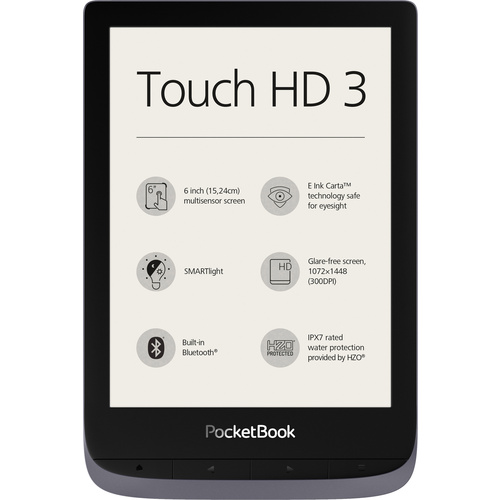 PocketBook Touch HD 3 metallic grey eBook-Reader 15.2cm (6 Zoll) Grau (metallic)