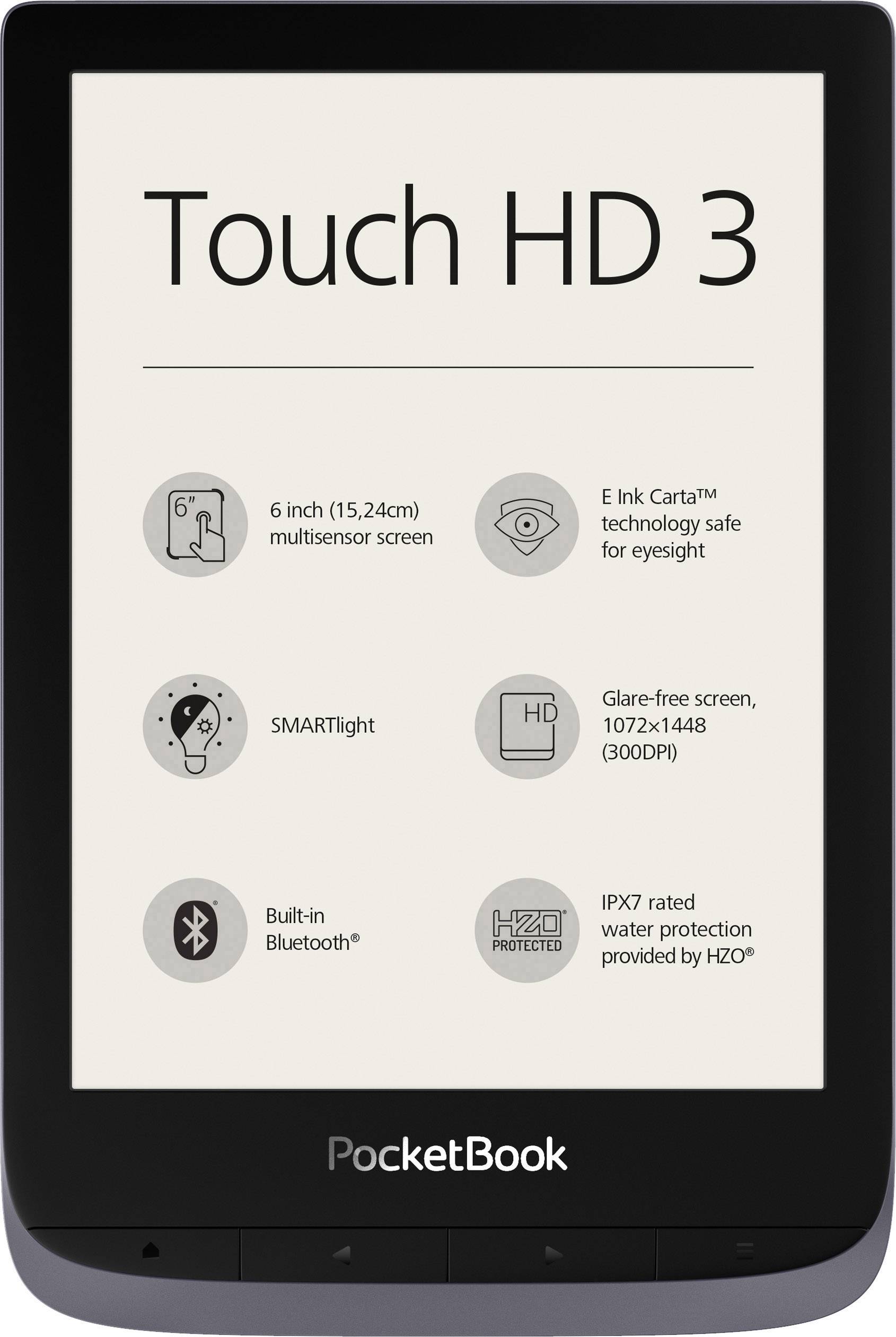 PocketBook Touch HD3 + Cover eBook-Reader 15.2cm (6 Zoll) Schwarz, Grau