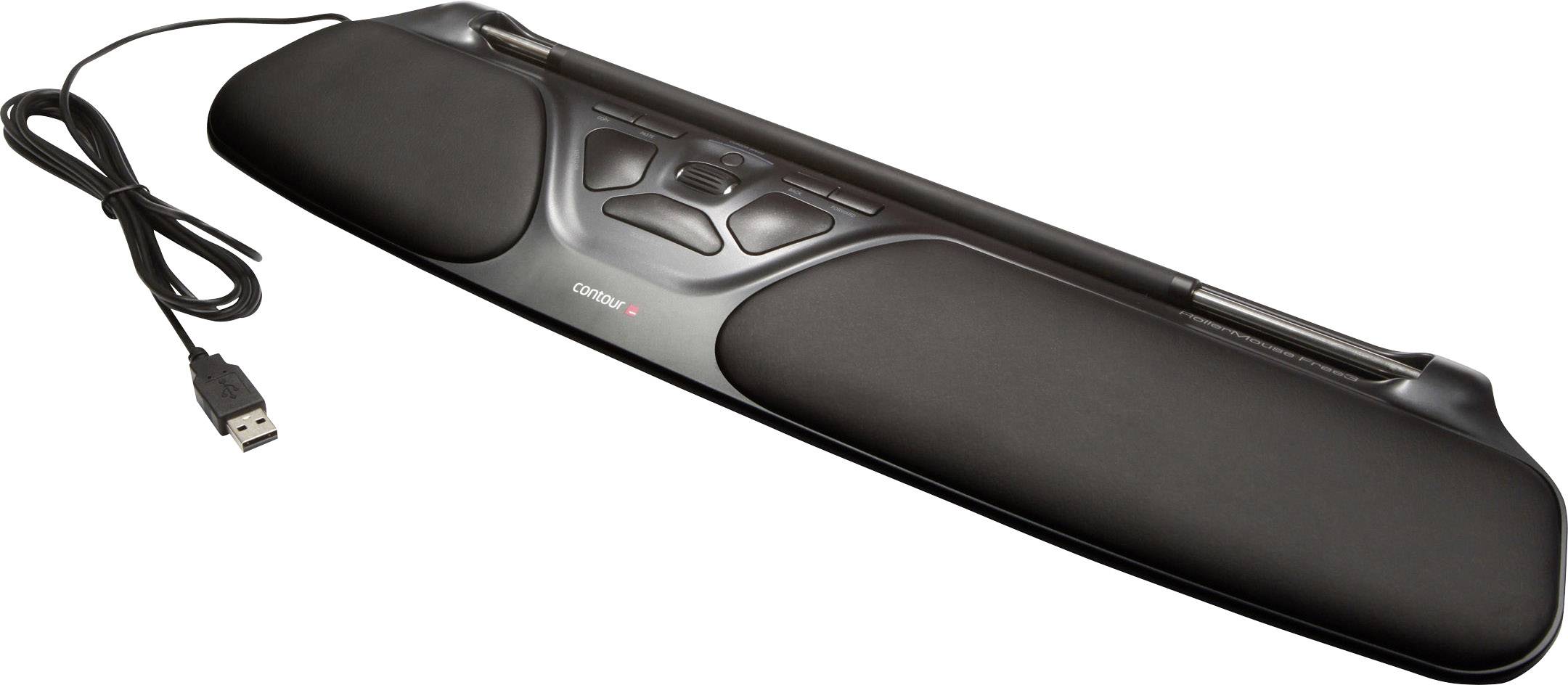 Contour Design RollerMouse Free 3 Ergonomische Maus USB Schwarz 9 Tasten 600 dpi, 800 dpi, 1000 dpi, 1200 dpi, 1400 dpi, 1600 dpi, 1800 dpi, 2000
