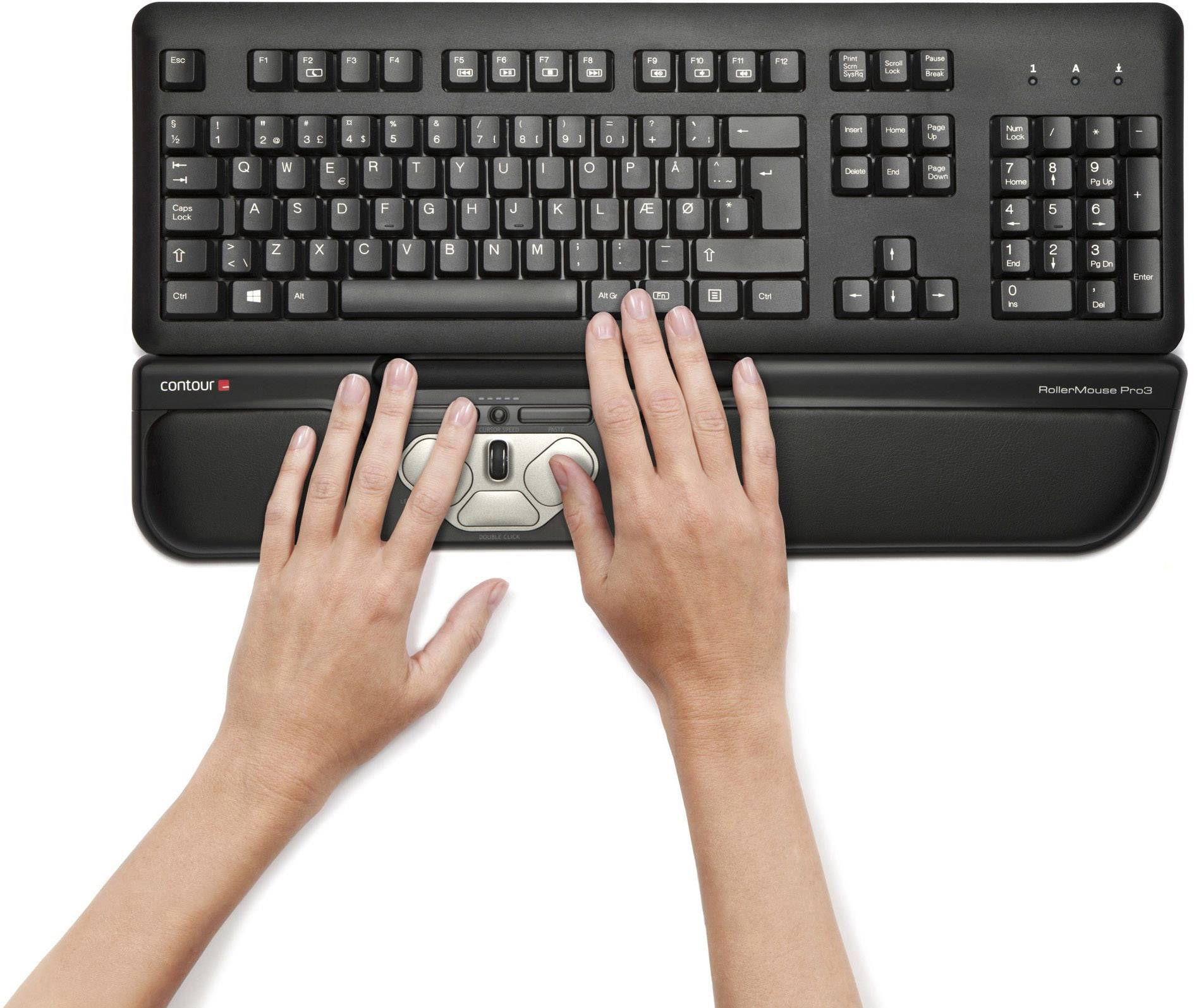 Contour Design RollerMouse Pro3 Ergonomische Maus USB Schwarz 8 Tasten 600 dpi, 800 dpi, 1000 dpi, 1200 dpi, 1400 dpi, 1600 dpi, 1800 dpi, 2000 dp