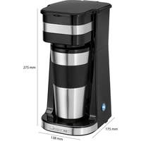Clatronic KA 3733 Kaffeemaschine Edelstahl, Schwarz Fassungsvermögen Tassen=1 Clatronic KA 3733 Kaffeemaschine Edelstahl, Schwarz Fassungsvermögen Tassen=1