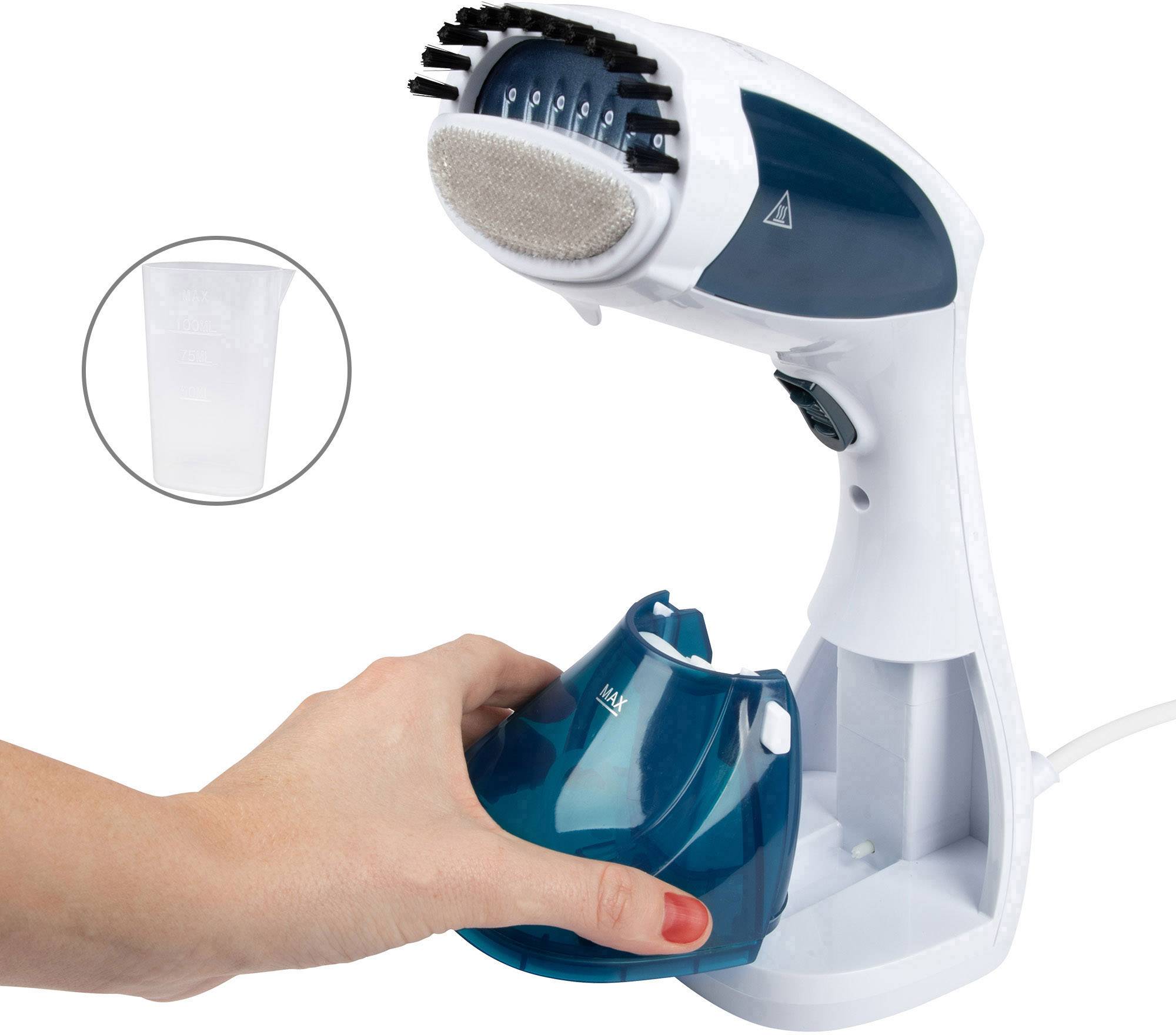 Clatronic DB 3717 Dampfglätter Weiß, Blau 1100 W