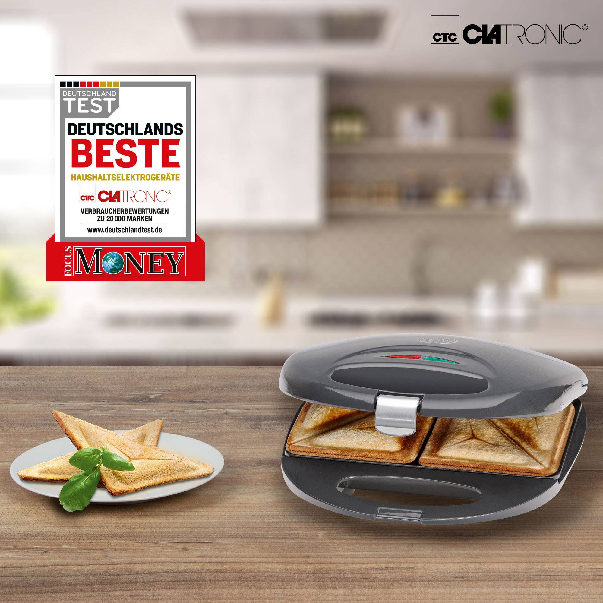 Clatronic ST 3477 Sandwichmaker Grau