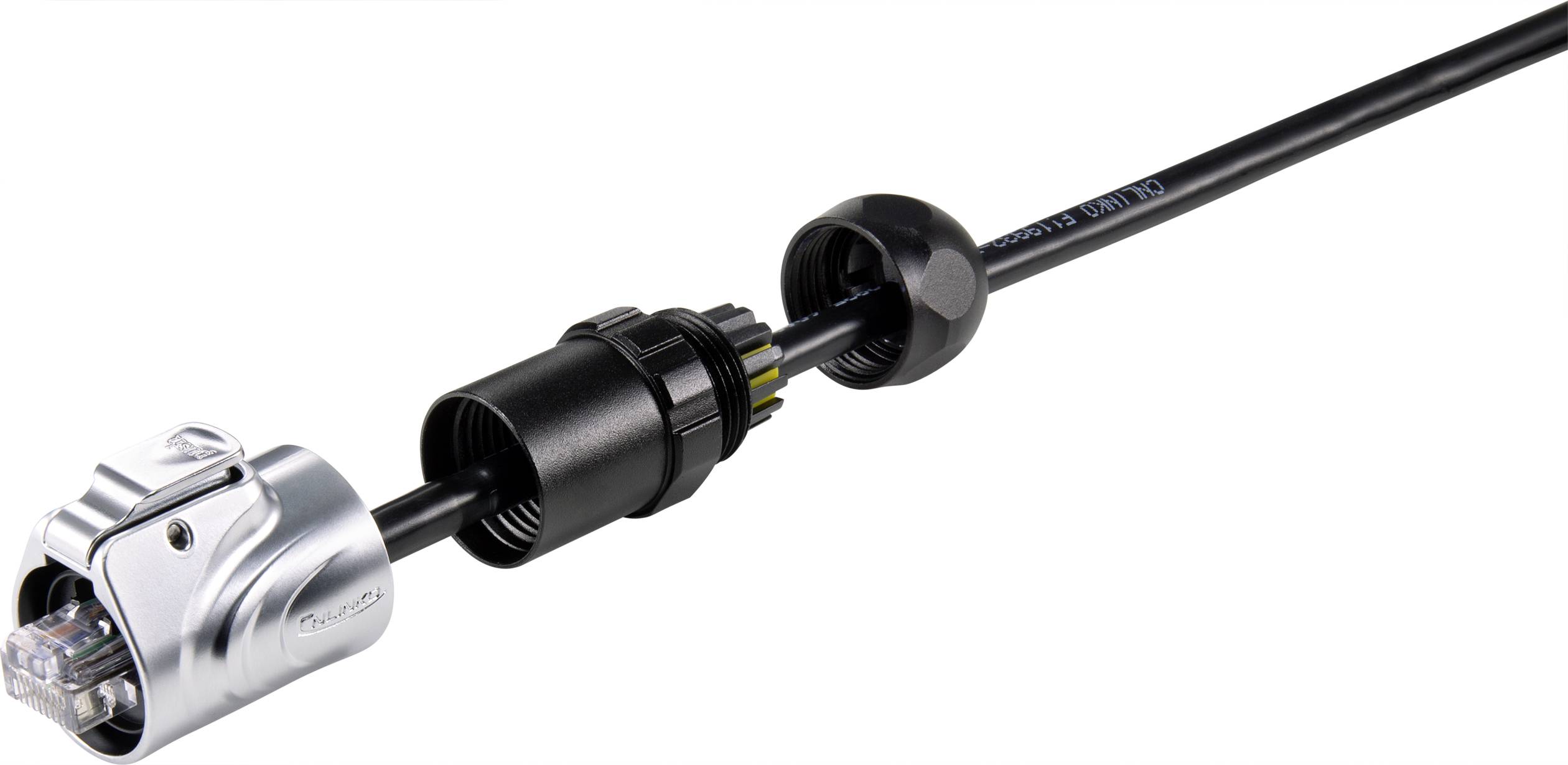 29039c292d RJ45 Netzwerkkabel, Patchkabel CAT 5e U/UTP 10.00m Schwarz Wasserdicht 1St.