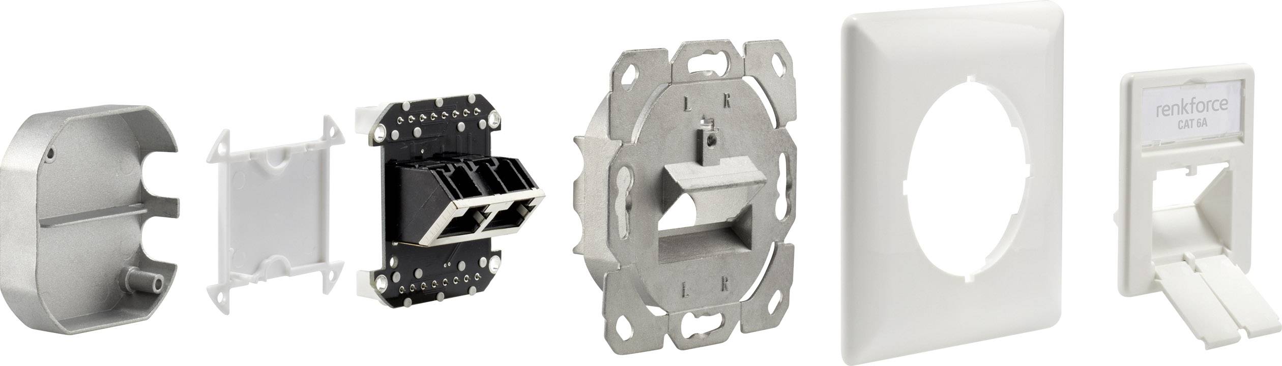 Renkforce Netzwerkdose Unterputz Einsatz CAT 6a 2 Port Weiß