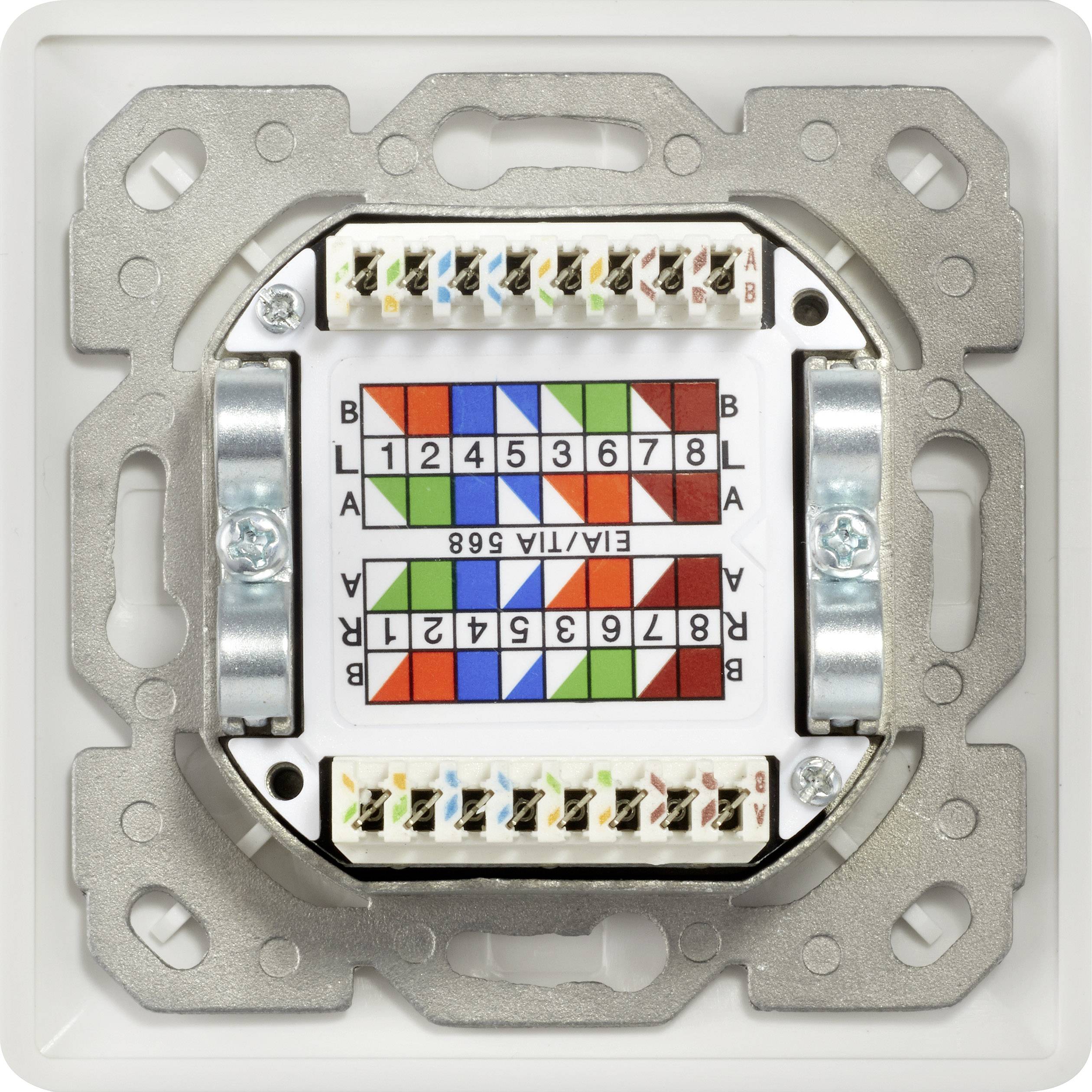 Renkforce Netzwerkdose Unterputz Einsatz CAT 6a 2 Port Weiß