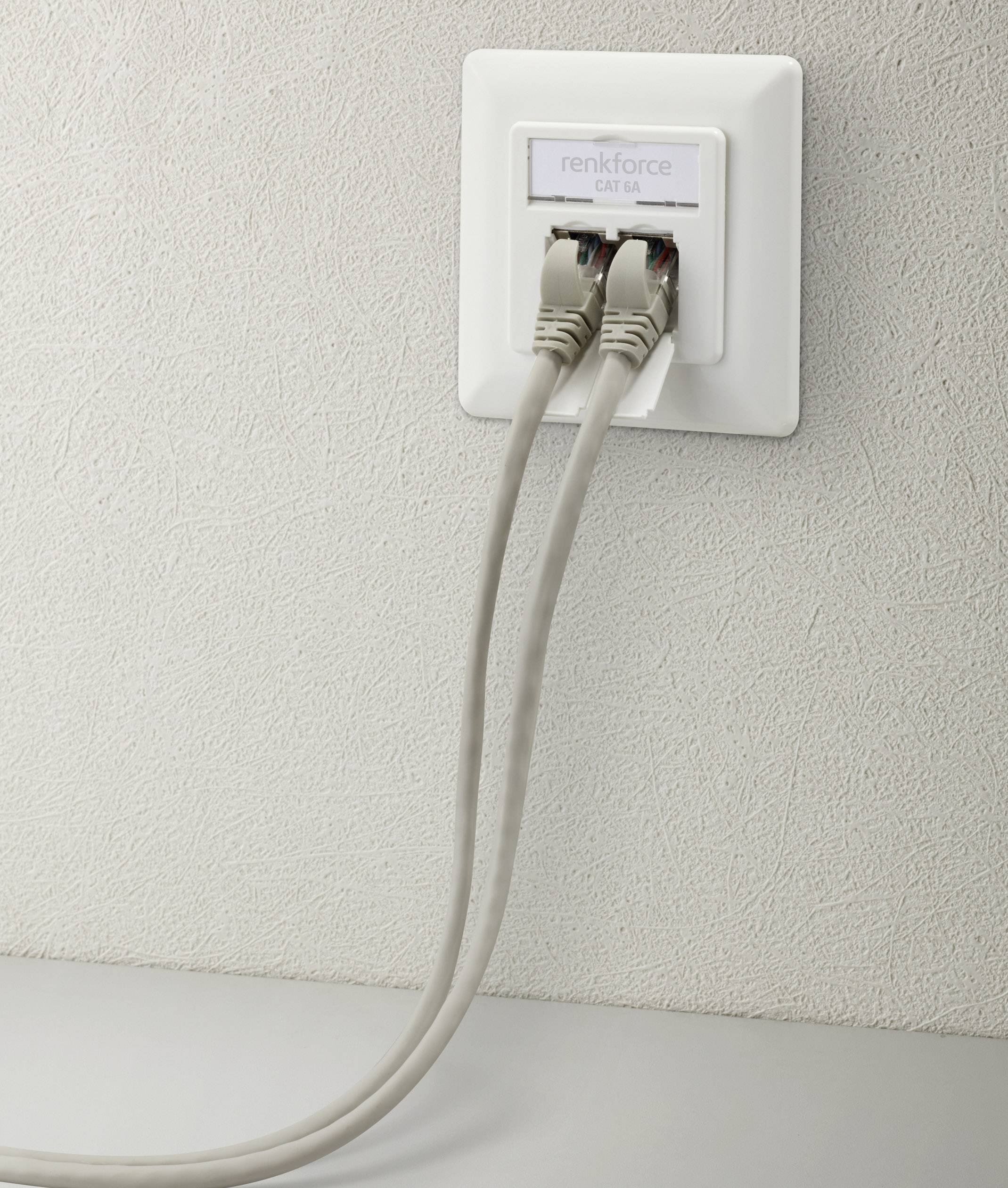 Renkforce Netzwerkdose Unterputz Einsatz CAT 6a 2 Port Weiß