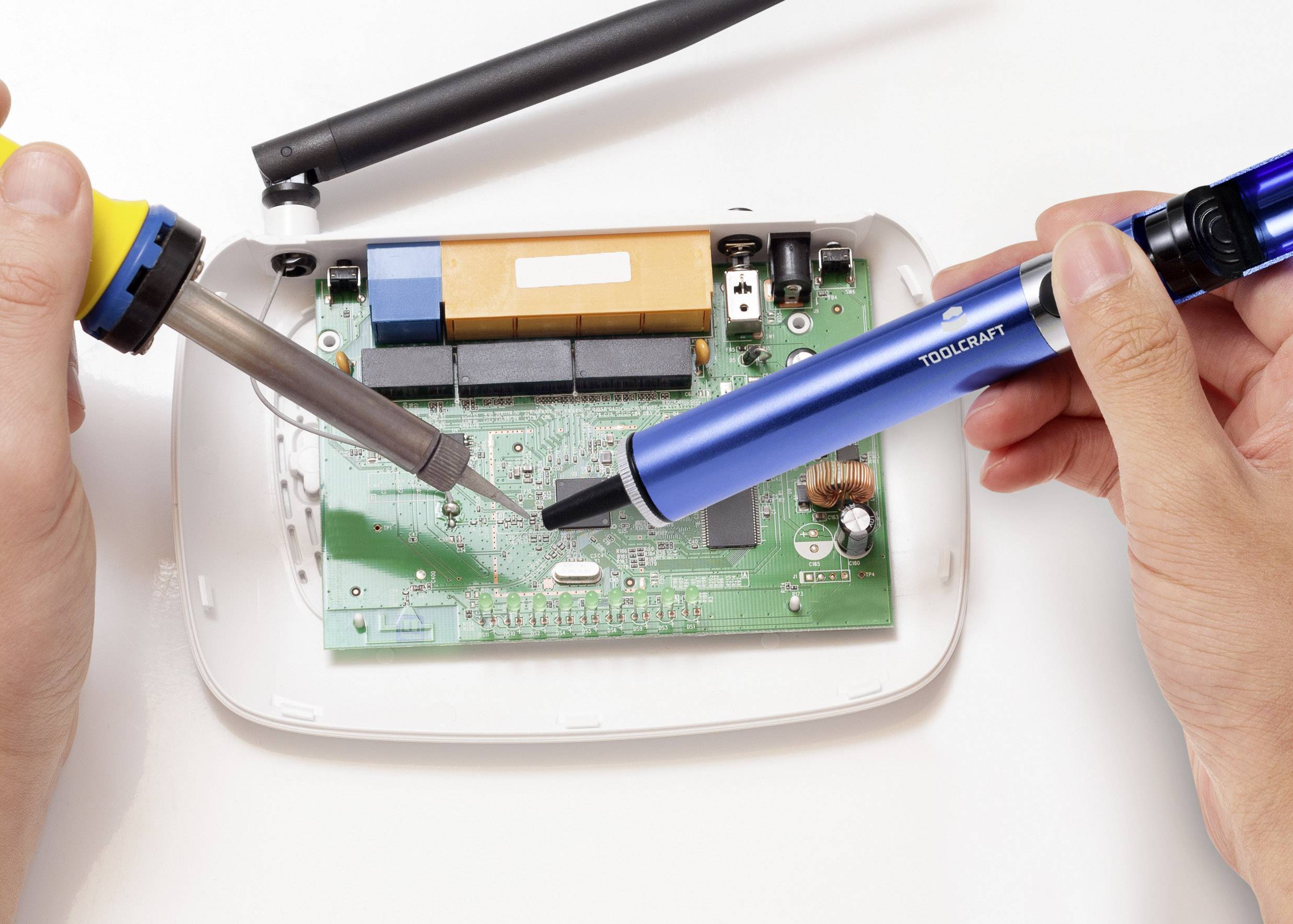 TOOLCRAFT Adjustable Starter Set Lötkolben-Set 230V 60W Bleistiftform +200 - +450°C inkl. Lötzinn, inkl. Lötspitze, inkl. Ablage