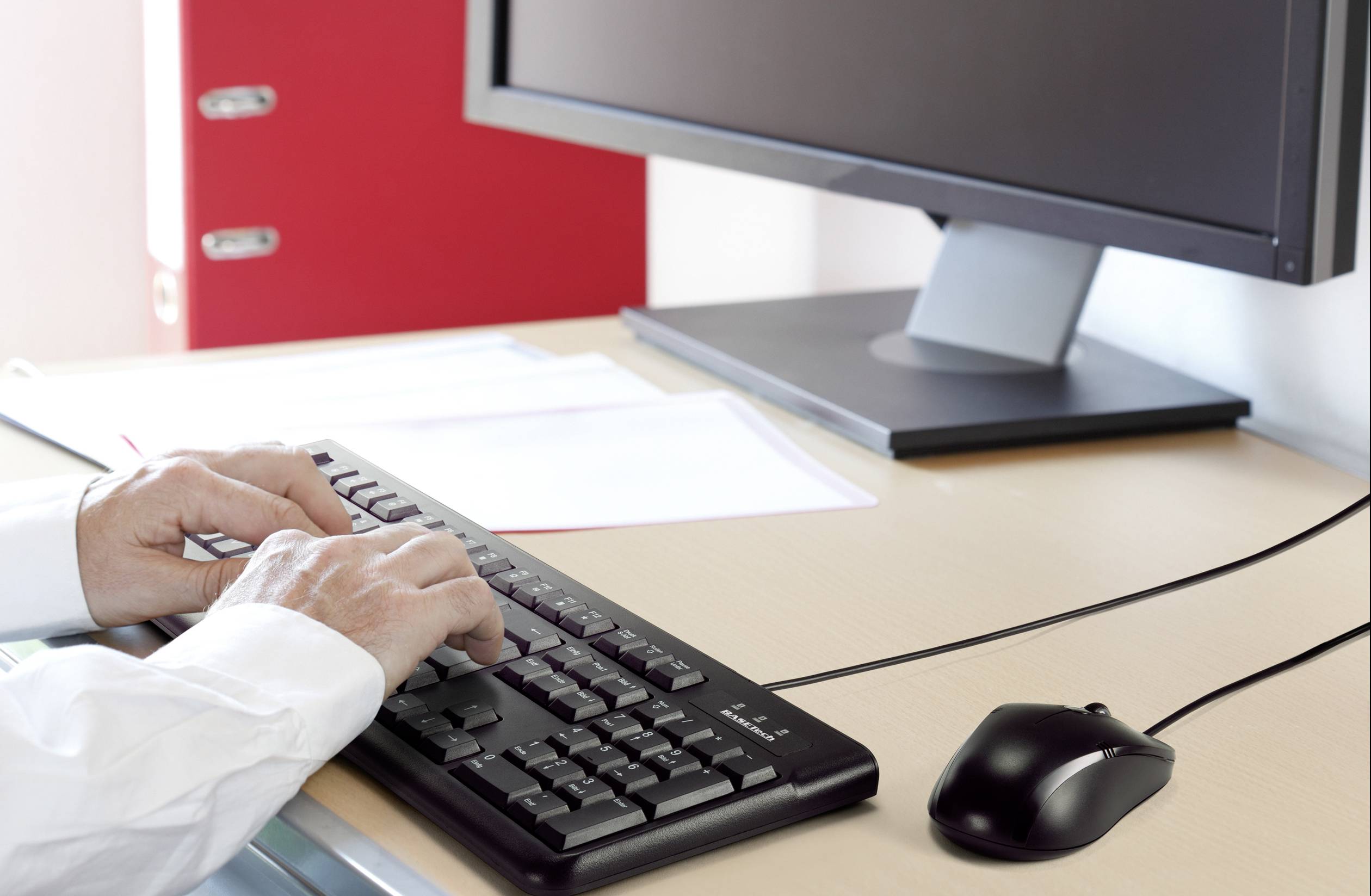 Basetech  USB Tastatur, Maus-Set  Deutsch, QWERTZ, Windows® Schwarz