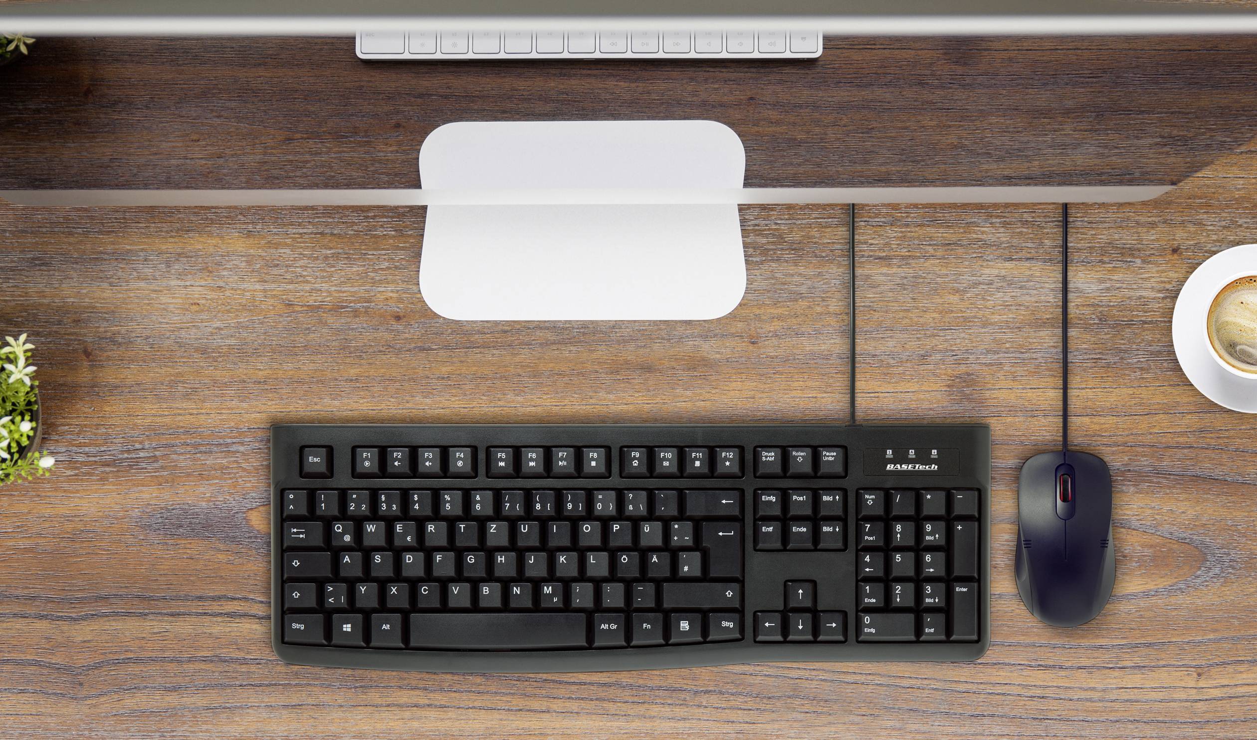 Basetech  USB Tastatur, Maus-Set  Deutsch, QWERTZ, Windows® Schwarz