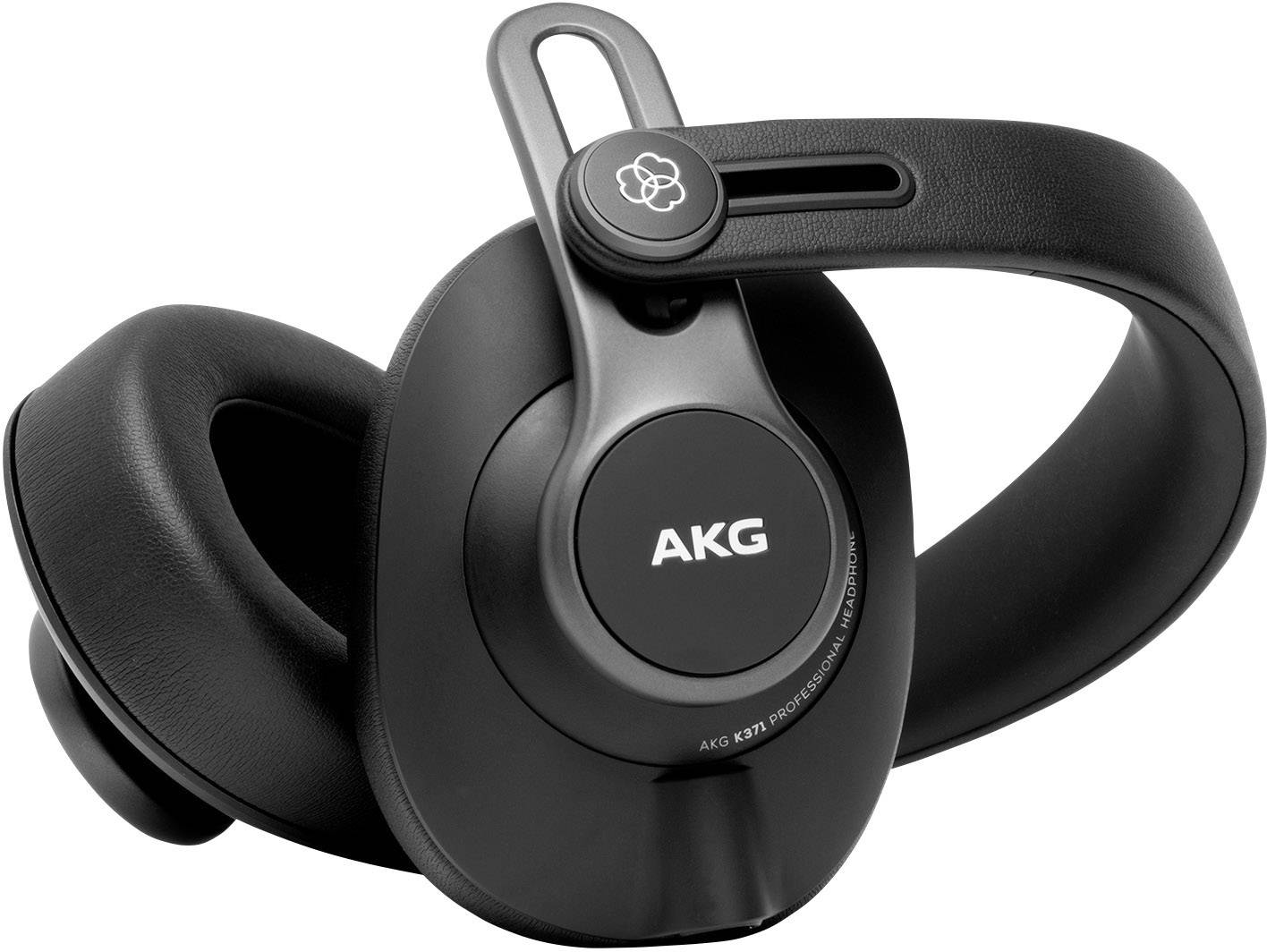Schwarze Over-Ear-Kopfhörer der Marke AKG mit verstellbarem Kopfbügel und ovalen Ohrmuscheln, die einen hochwertigen Klang bieten.