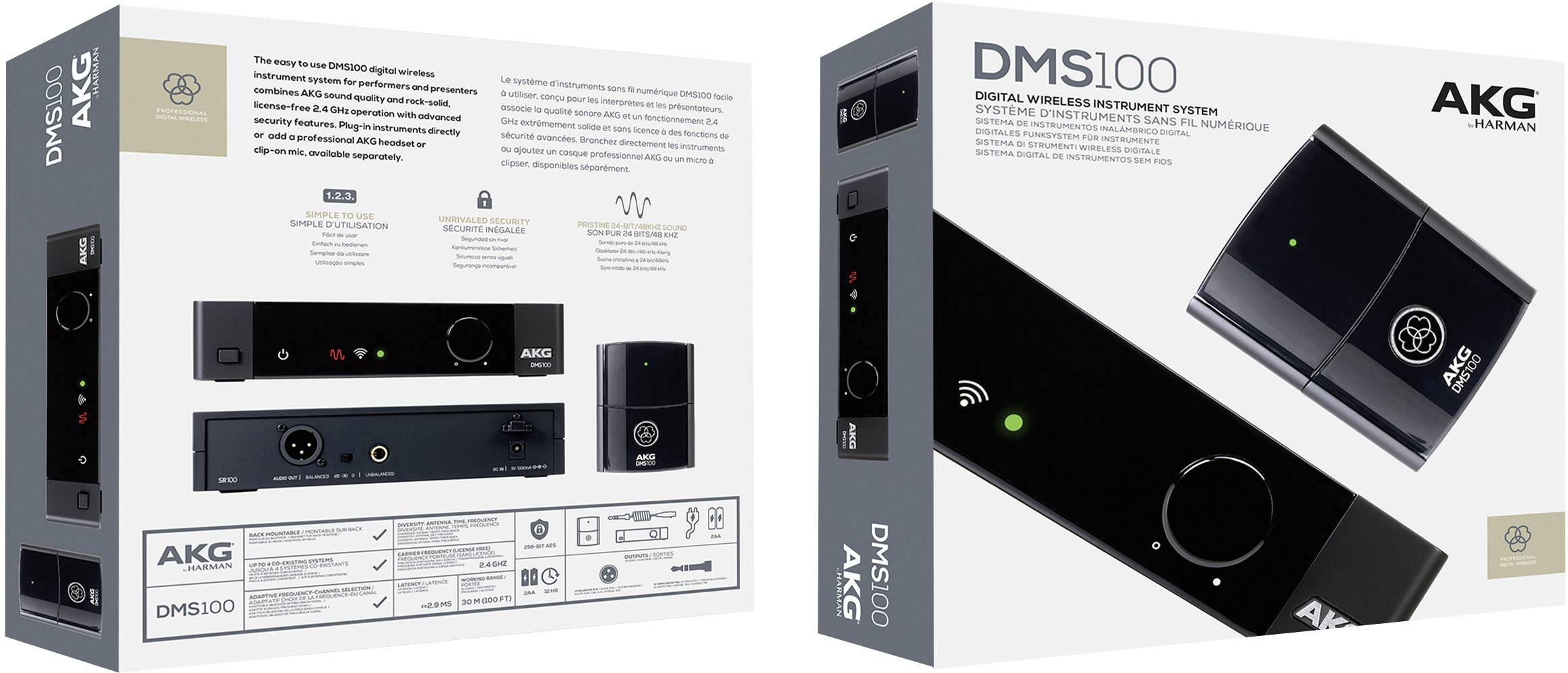 AKG DMS100 Instrumental Set Stand Instrumenten-Mikrofon Übertragungsart (Details):Funk