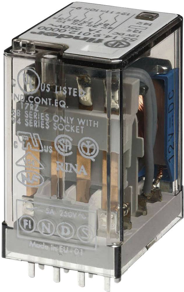 Finder 55.14.9.024.0000 Steckrelais 24 V/DC 7A 4 Wechsler 10 St. Tray
