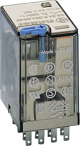 Finder 55.34.9.024.0070 Steckrelais 24 V/DC 7 A 4 Wechsler 1 St.