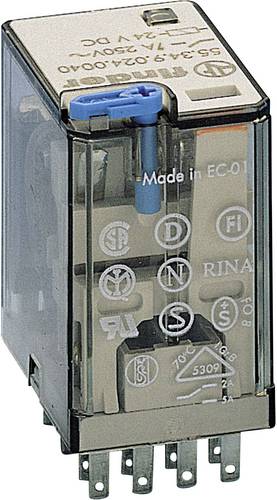 Finder 55.34.9.024.0074 Steckrelais 24 V/DC 7 A 4 Wechsler 1 St.