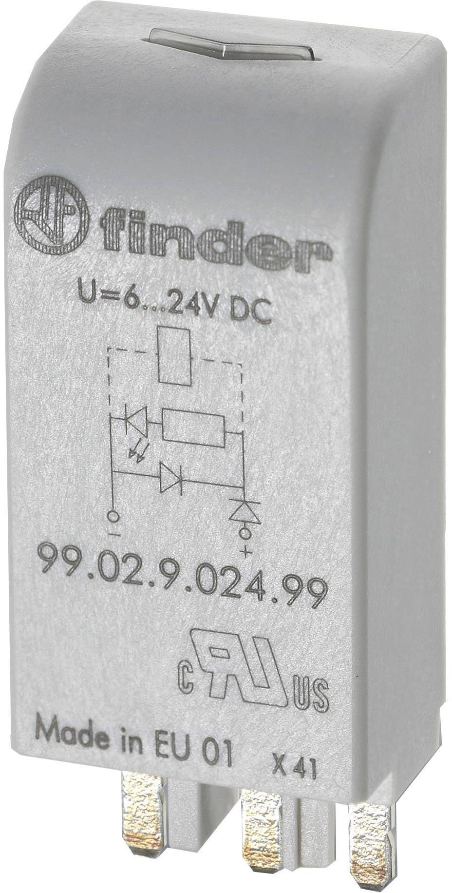 Finder Steckmodul mit LED 99.02.0.024.59 Leuchtfarben: Grün Passend für Modell (Relais): Finder 96.04, Finder 96.02 1 St.
