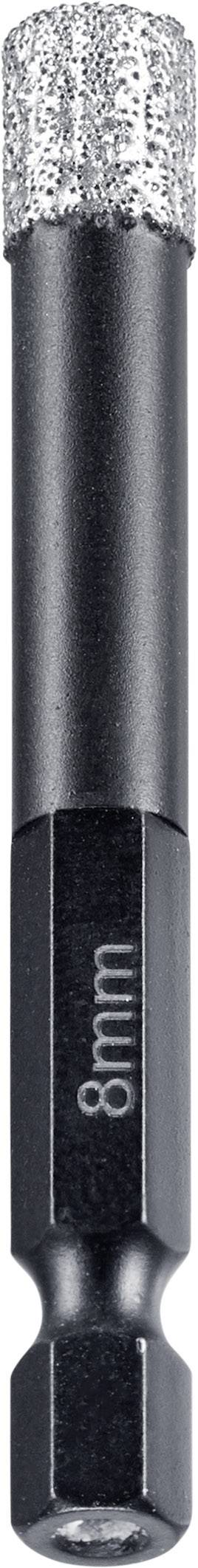 8 mm Schraubenkopf-Bit mit diamantbeschichtetem Ende, geeignet für präzises Verschrauben in harten Materialien.
