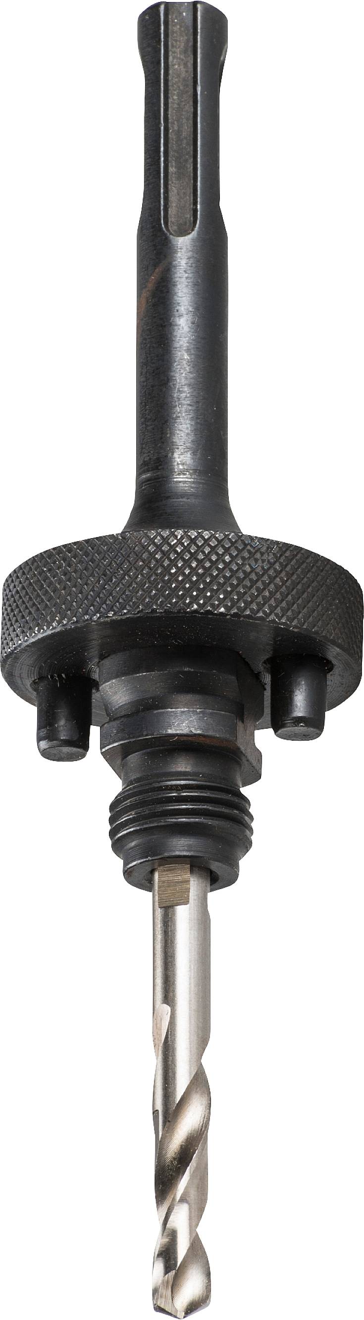 Ein Bohrer mit SDS-Aufnahme und zusätzlichem Bohrerhalter, geeignet für präzises Bohren in Beton und Mauerwerk.