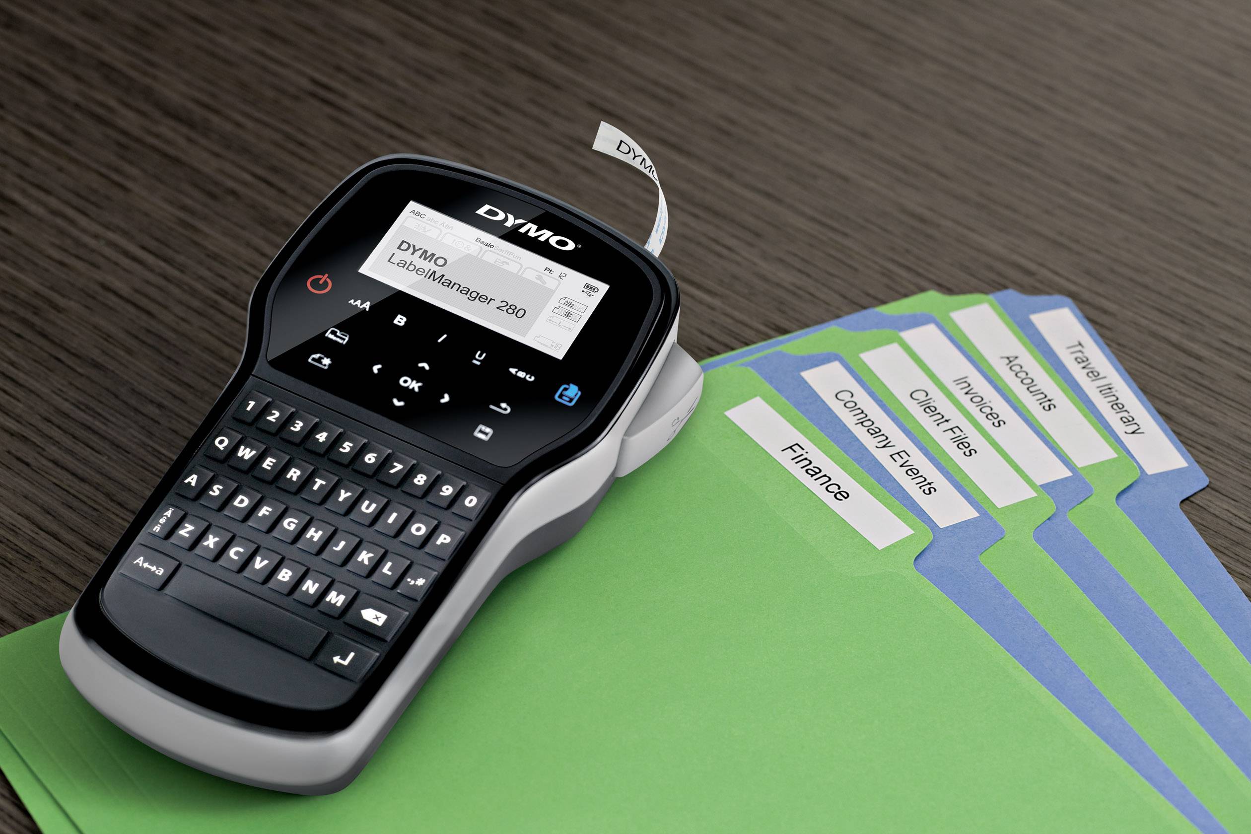 DYMO LabelManager 280P Qwerty Beschriftungsgerät Geeignet für Schriftband: D1 6 mm, 9 mm, 12 mm