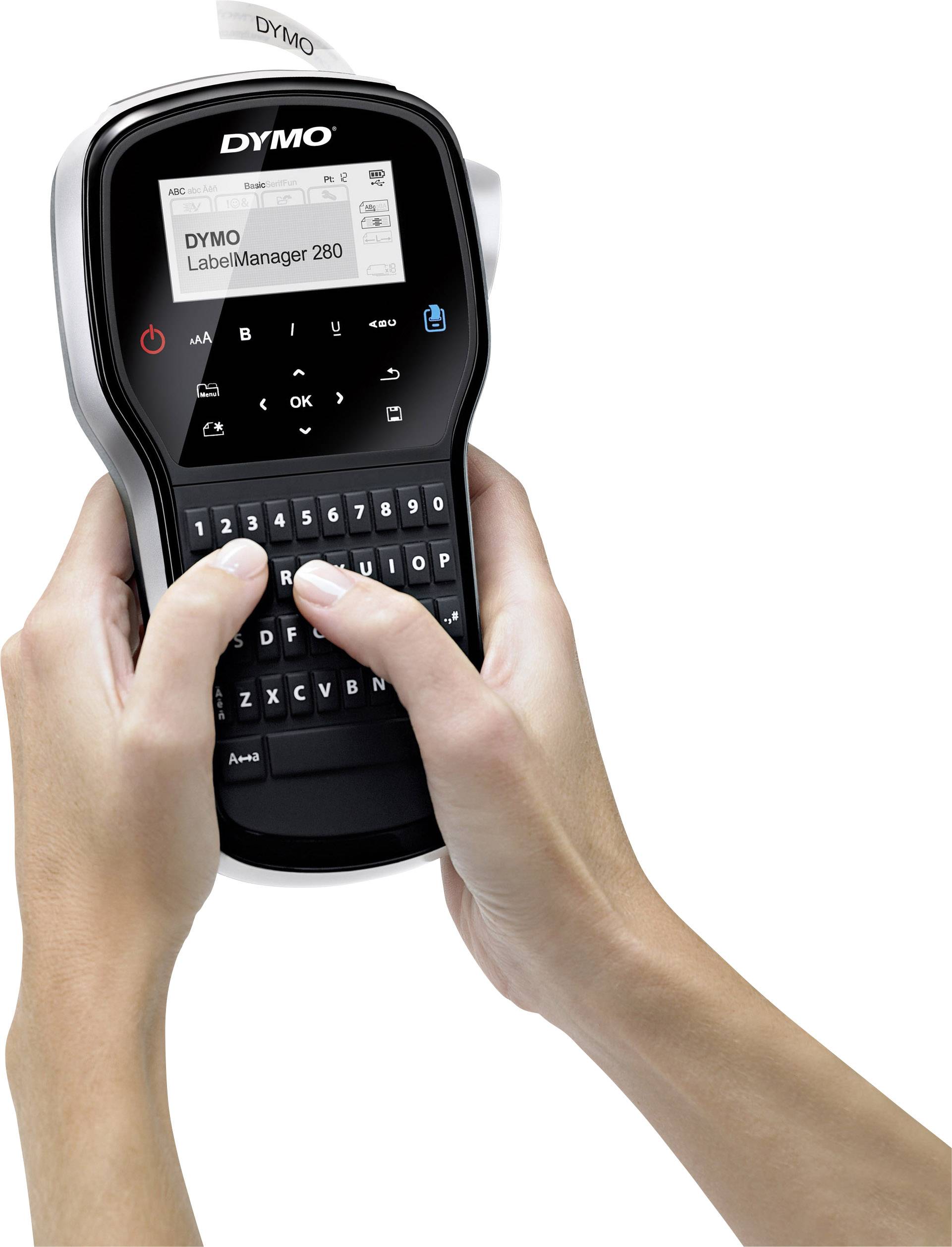DYMO LabelManager 280P Qwerty Beschriftungsgerät Geeignet für Schriftband: D1 6 mm, 9 mm, 12 mm