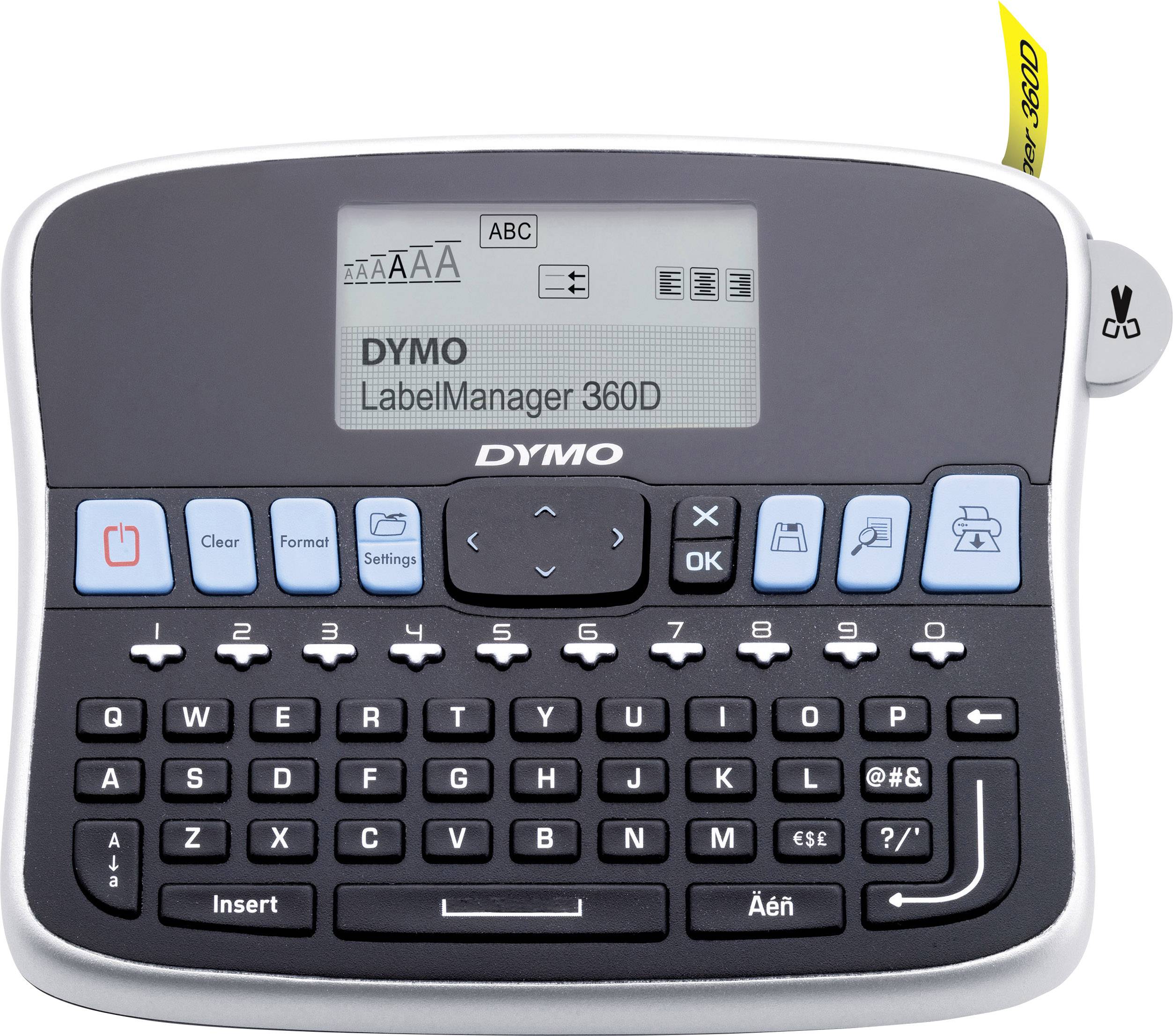DYMO LabelManager 360D Qwerty Beschriftungsgerät Geeignet für Schriftband: D1 6 mm, 9 mm, 12 mm, 19 mm